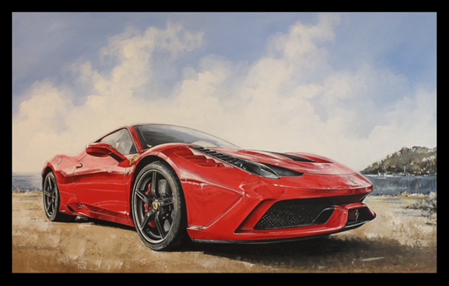 Ferrari 458 - painting by Tony Upson.