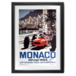 1965 Monaco poster signed John Surtees.CBE