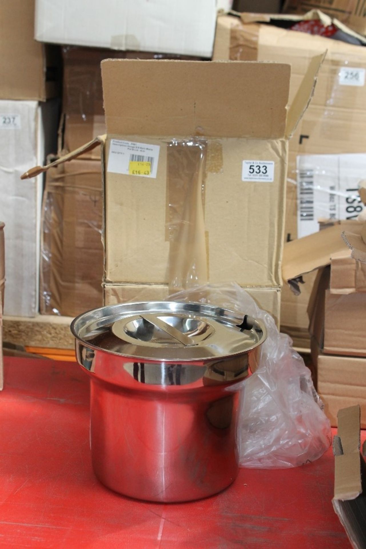 2 x S/Steel Bain Marie pots with lids – NO VAT