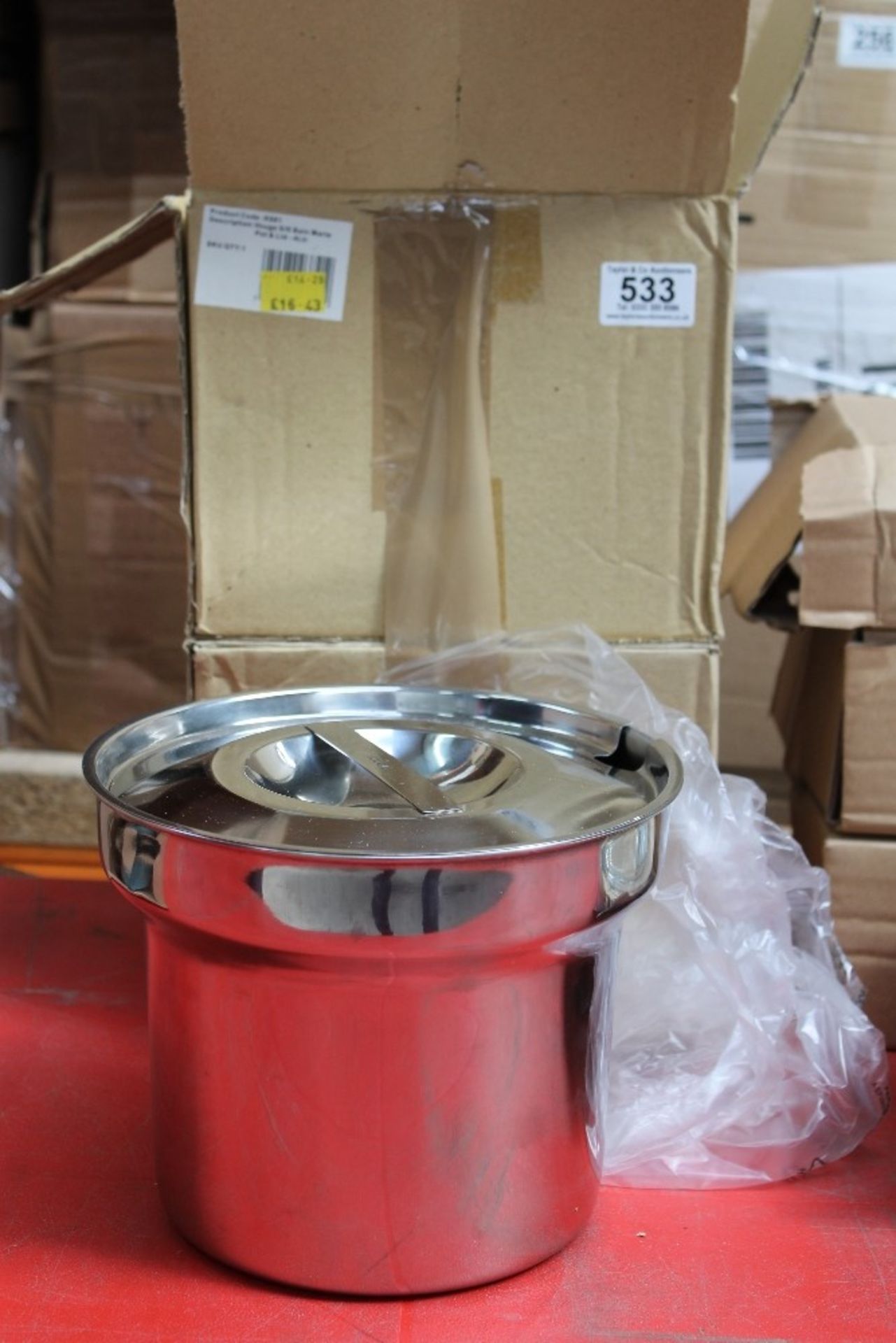 2 x S/Steel Bain Marie pots with lids – NO VAT - Image 2 of 2
