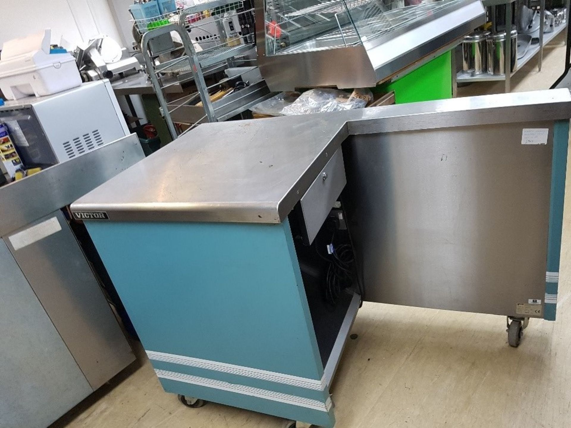 Victor Till Service Counter – on castors with electric connection