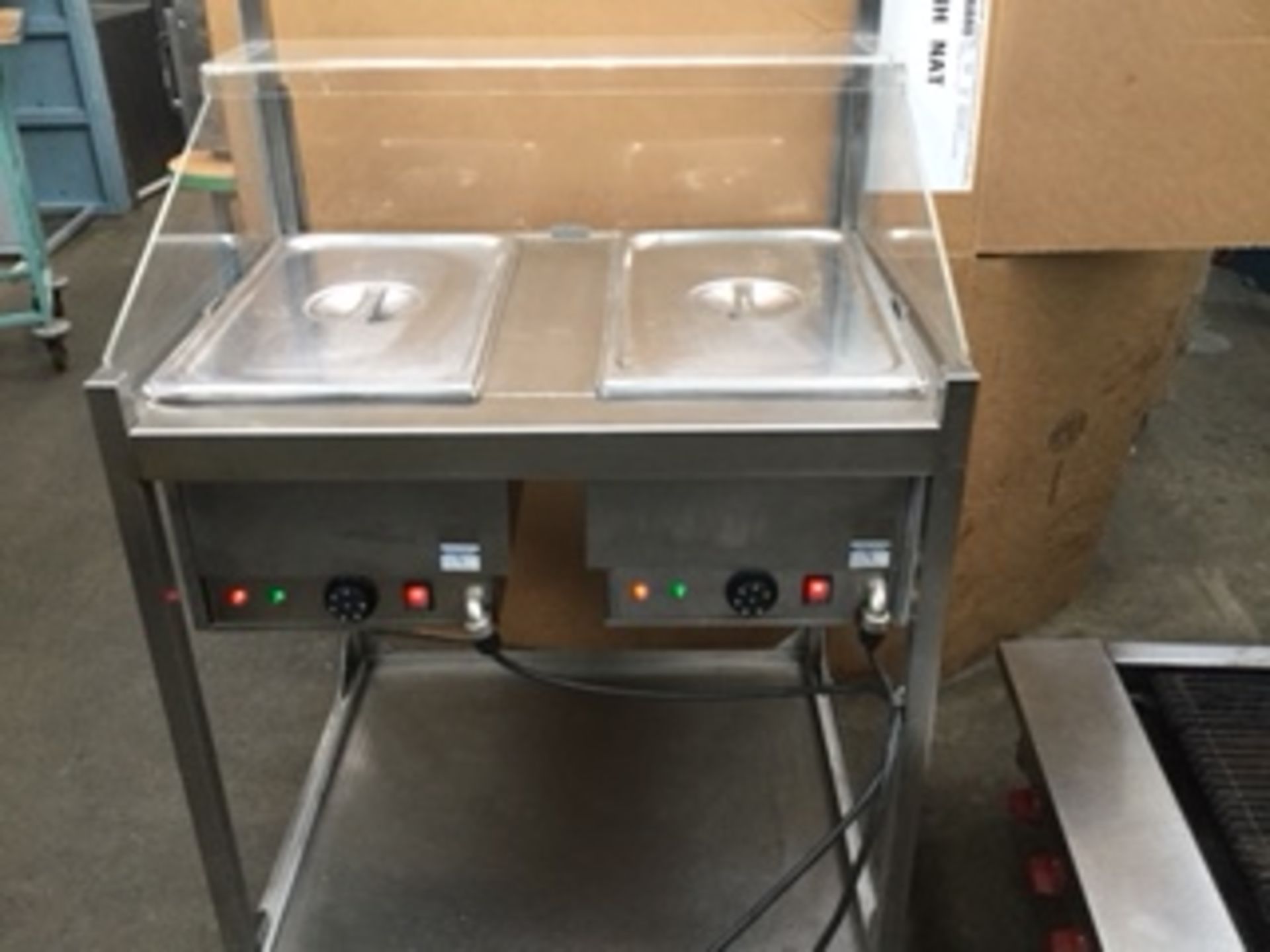 Two Pan Bain Marie – with Sneeze Guard -Tested – NO VAT