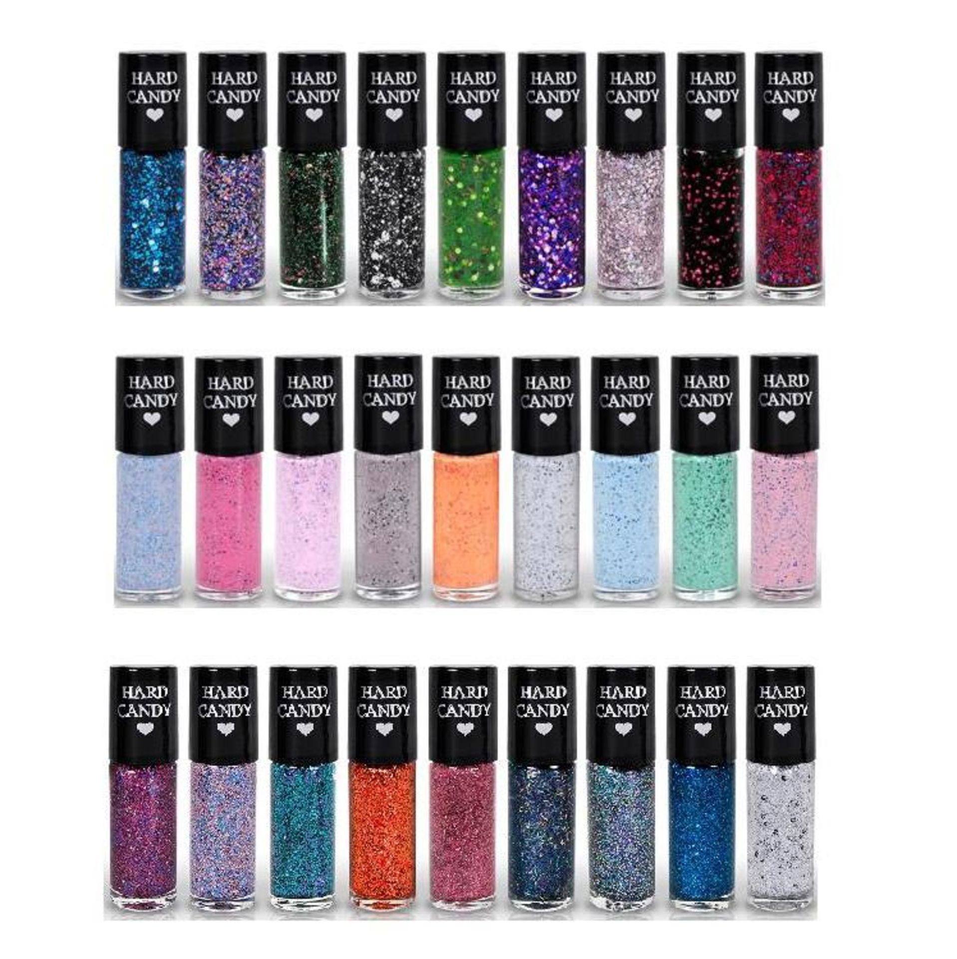 240 Hard Candy Sparkle / Glitter Nail Varnish – 5 Shades – NO VAT – UK Delivery £15