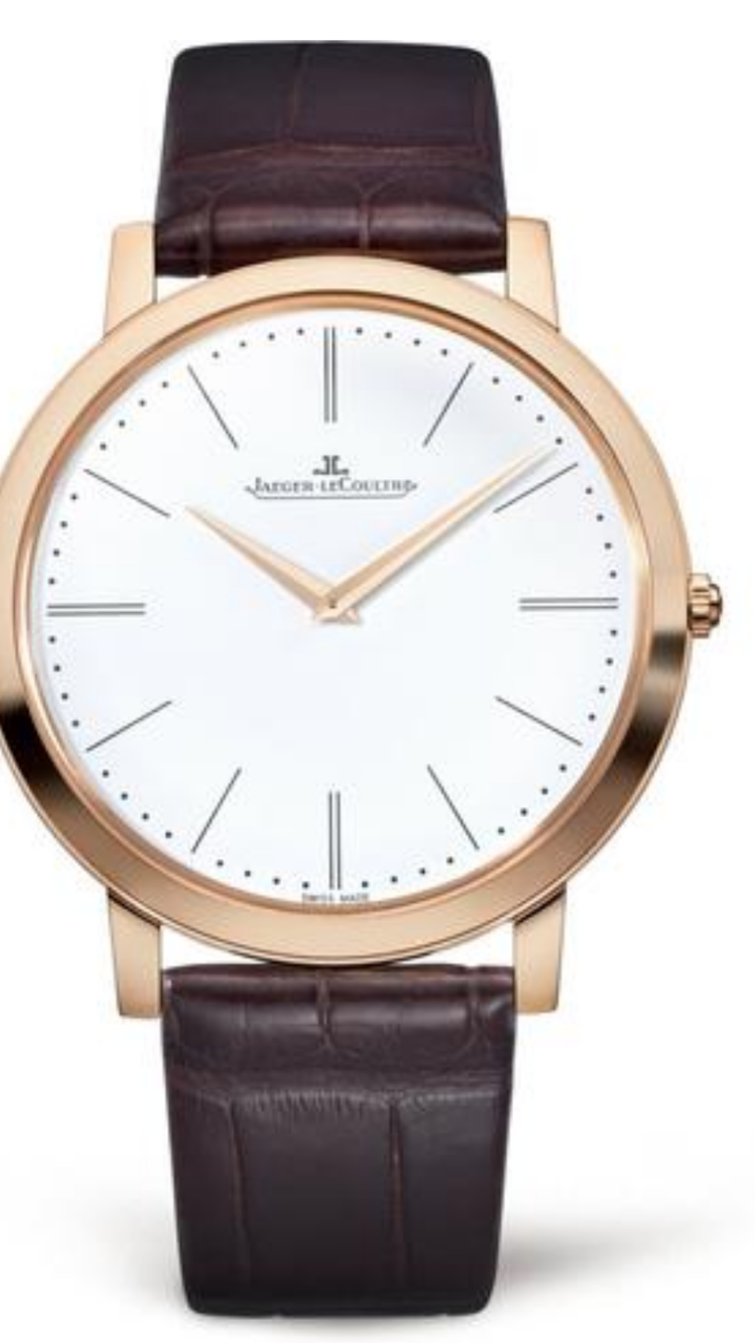 Jaegar Le Coultre Watch – Design No: Q1292520 Gold Panel with Leather Strap New , Boxed &