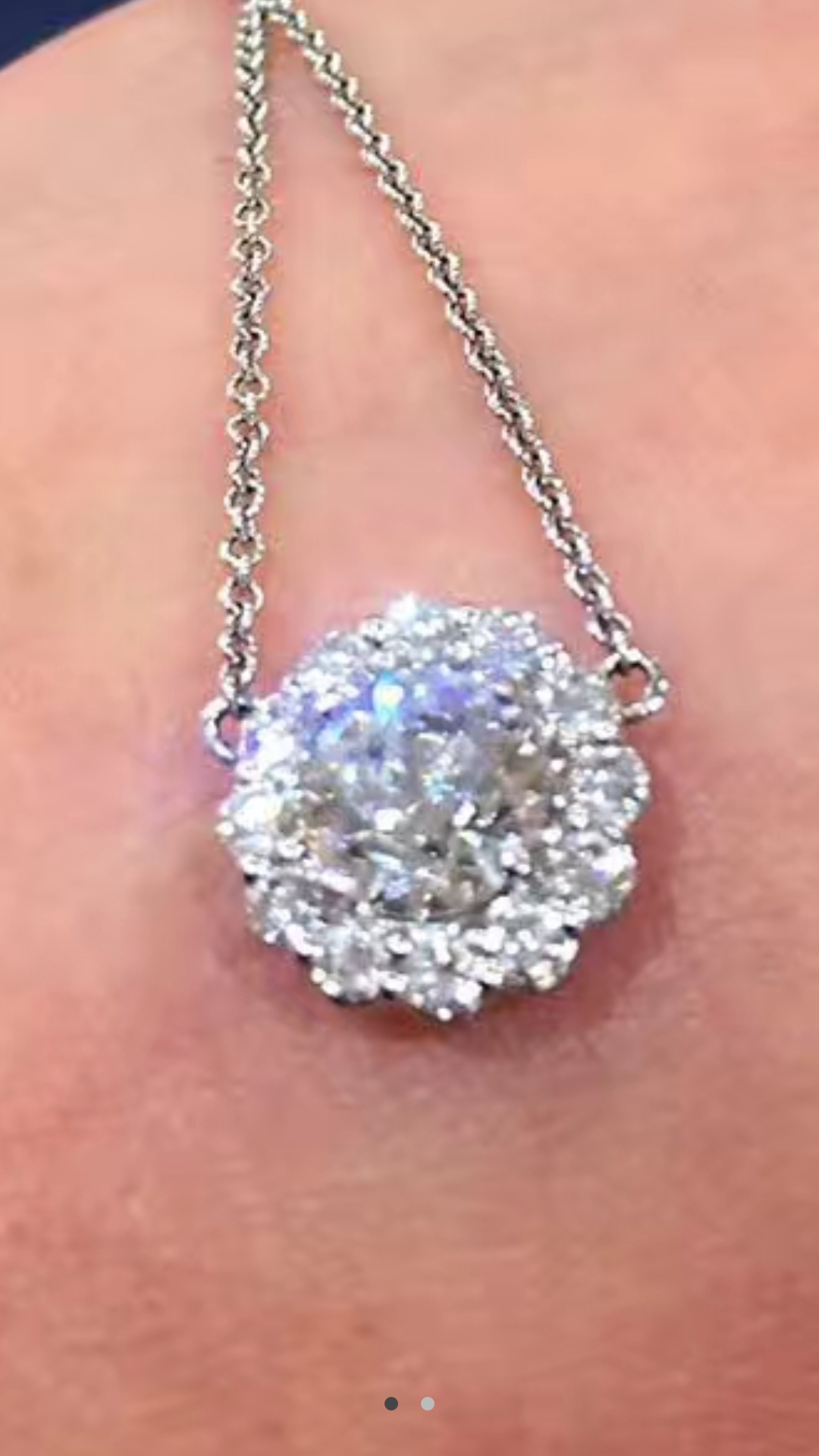 Ladies Necklace - Diamond with White Gold - 0.9ct - (F/S/1) New , Boxed & Certified  RRP £8,650 –