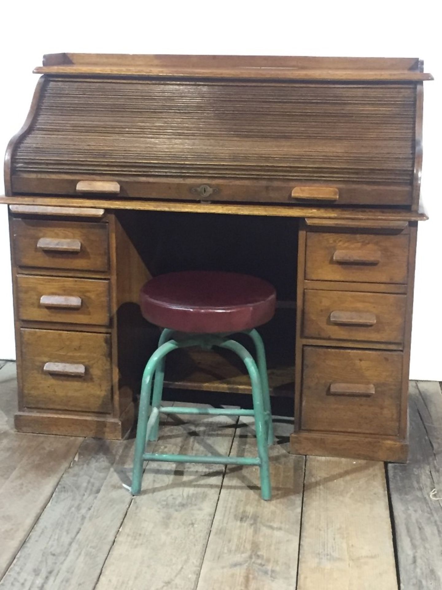 Antique Oak Rolltop Desk – NO VAT