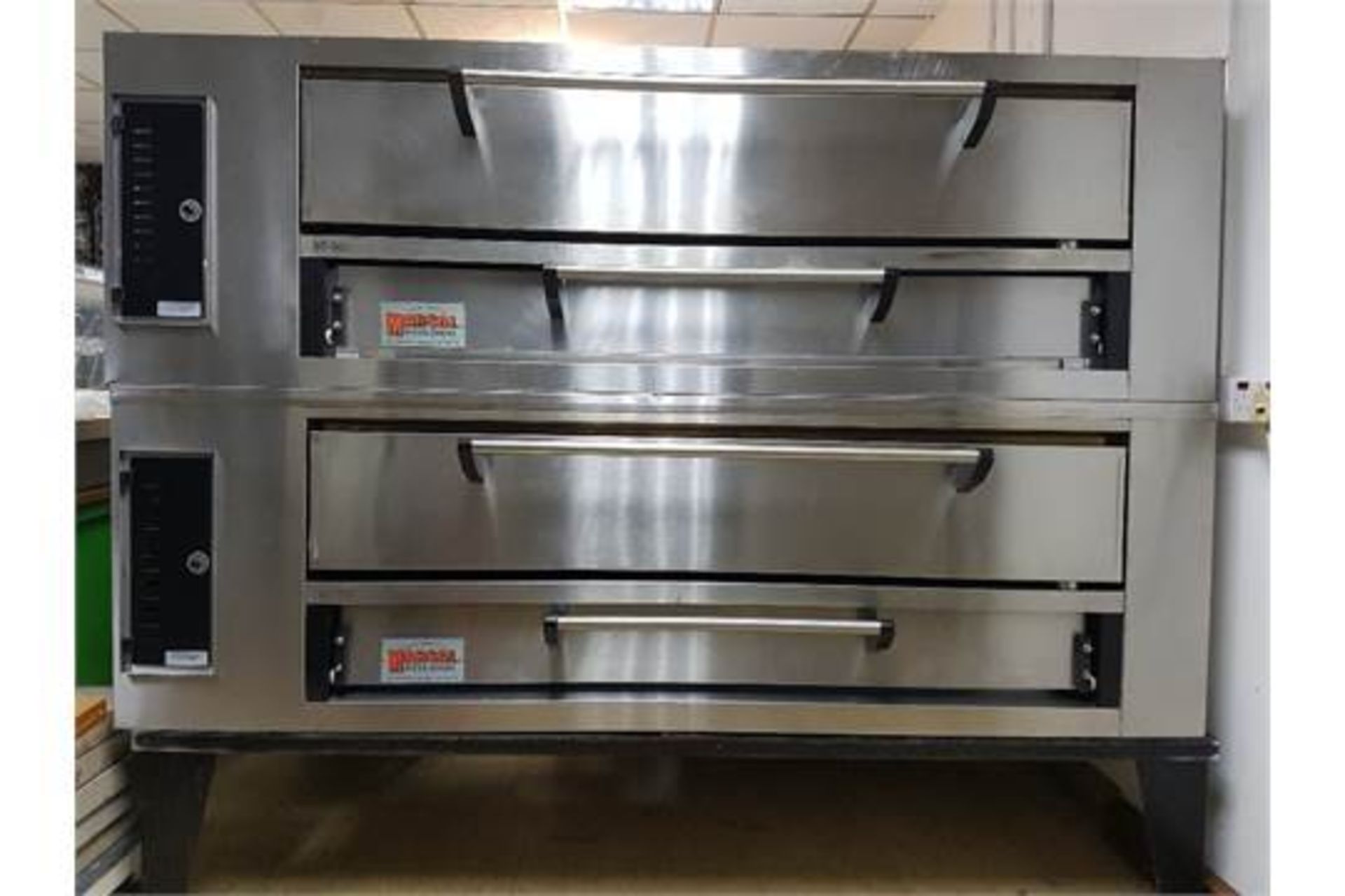 Marsal SD-660 Gas Deck Oven – Double Stack with Standing Stainless Steel – Bakes 12 x 18” Pizza
