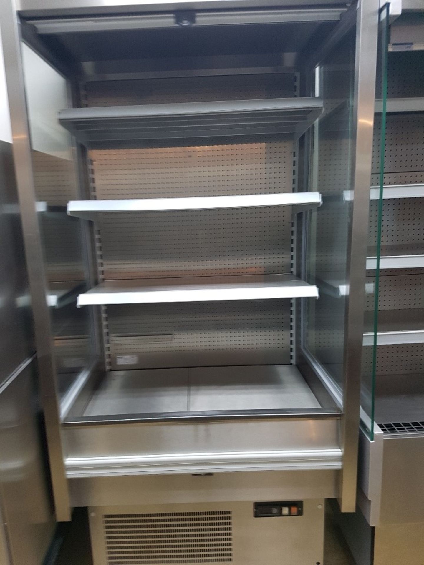 Stainless Steel Dairy Display Cabinet with Glass Sides + Night Blind - Fully Serviced & Tested