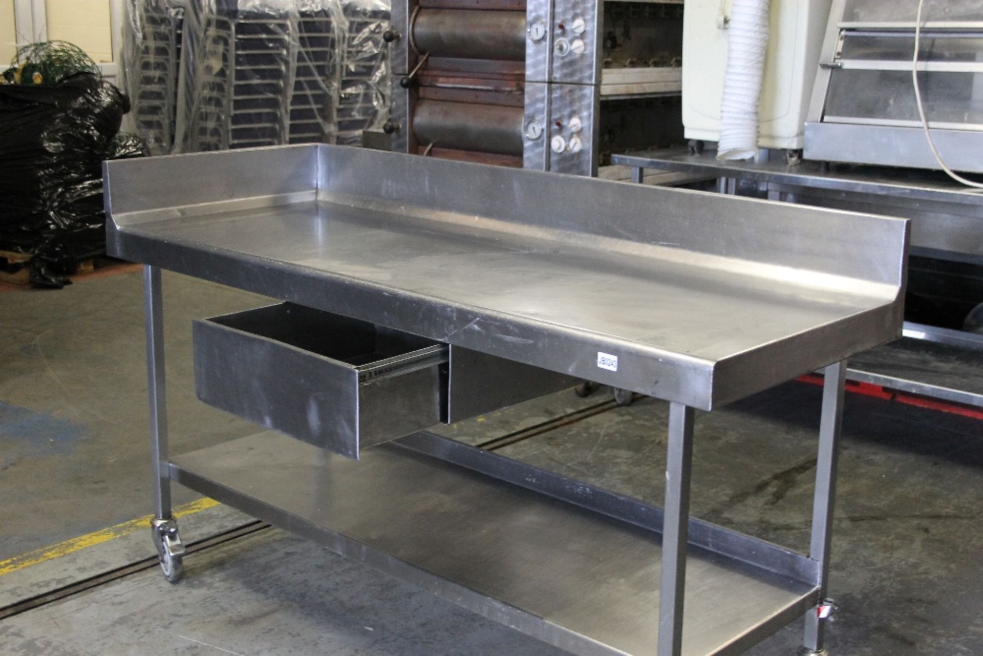 Stainless Steel Table 5ft 7” with one Drawer + Splash back - Image 3 of 3