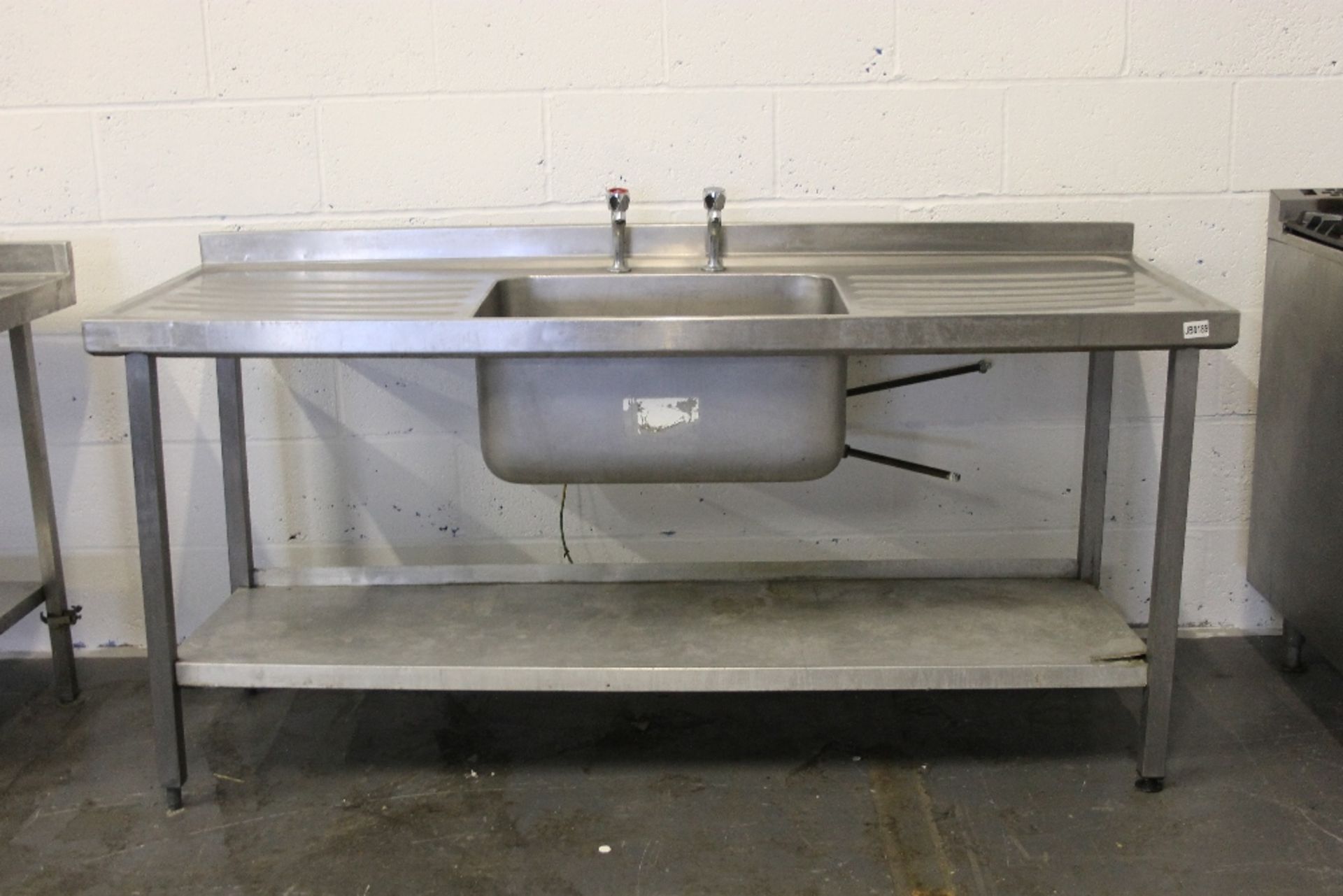 Single Bowl Stainless Steel Catering Sink -W180cm x H90cm x D64cm