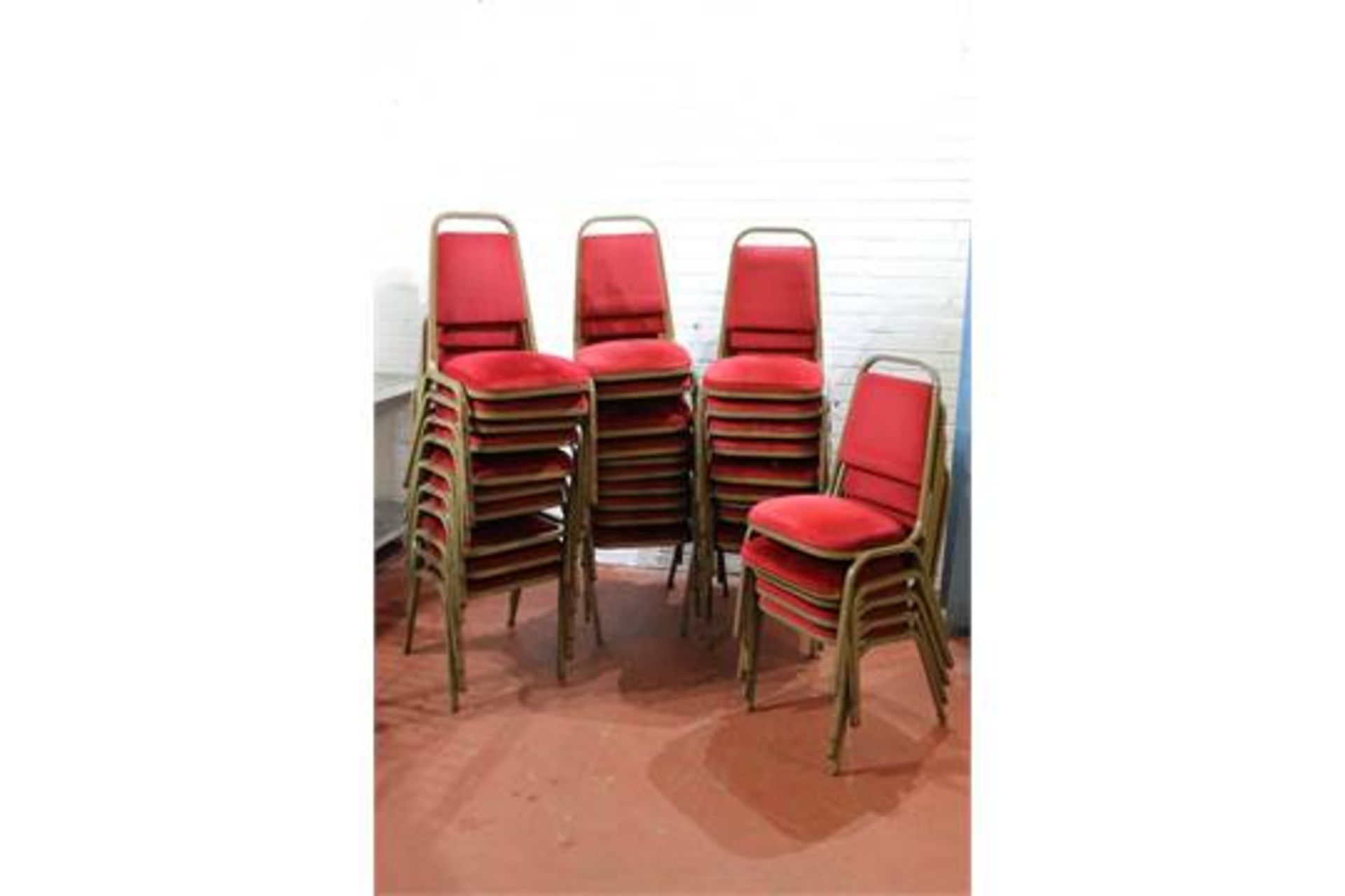 6 Conference Chairs – Chrome Frame – Red Fabric NO VAT - Image 2 of 2