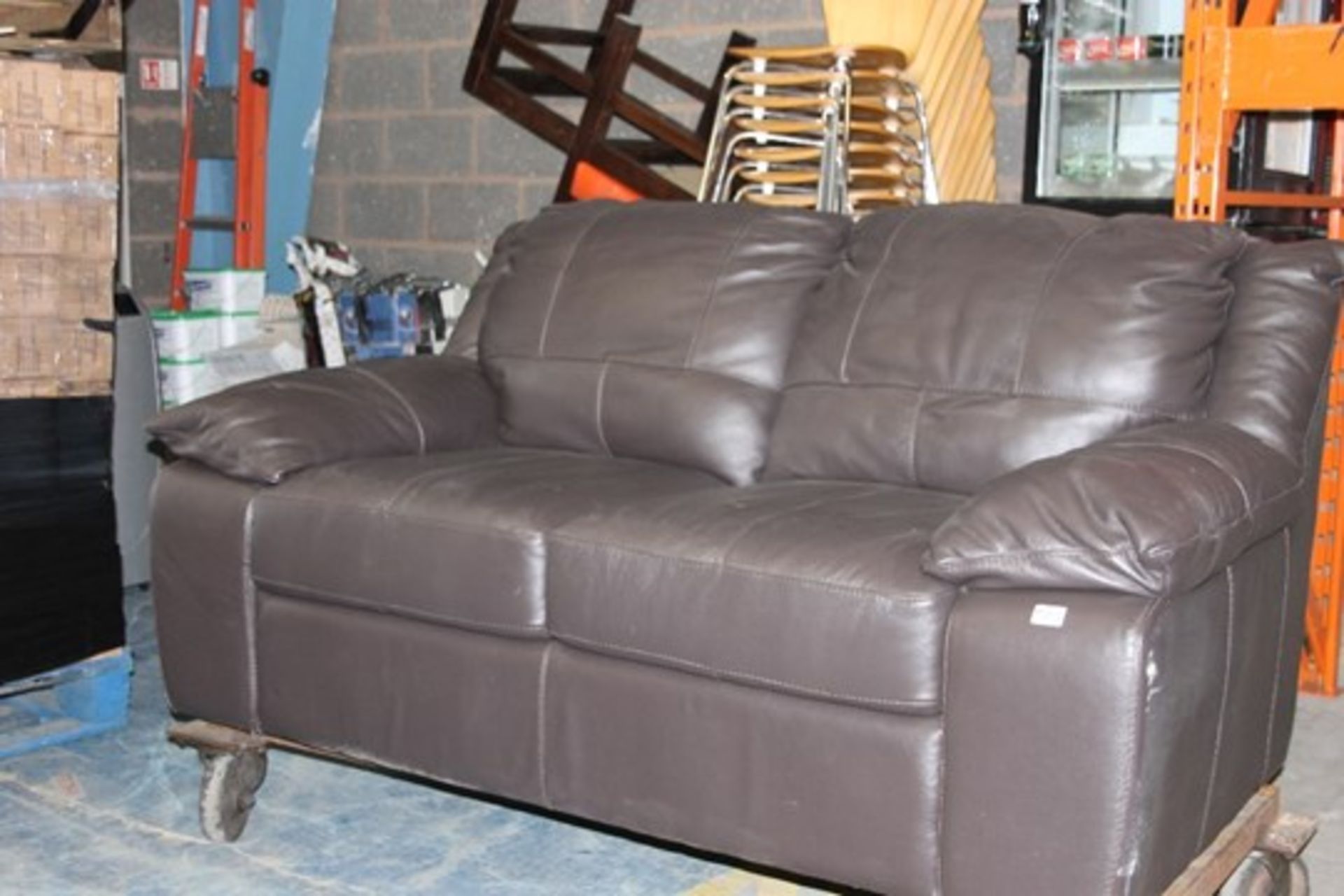 Faux Leather 2 Seater Brown Sofa – NO VAT - Image 2 of 2