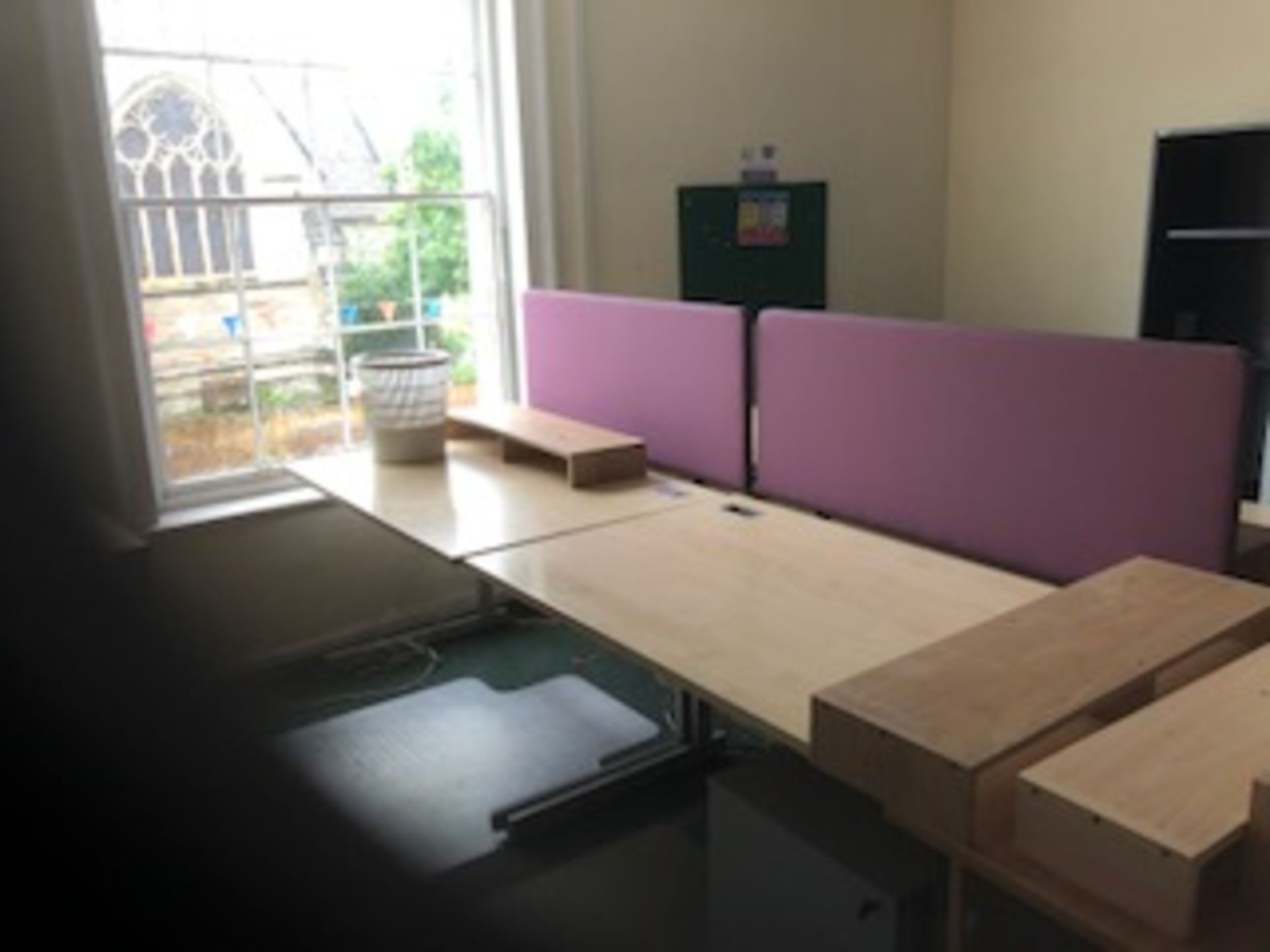 Office Desk in Light Wood – with Divider – Nice condition Available due to Office Re-Location - Image 2 of 3