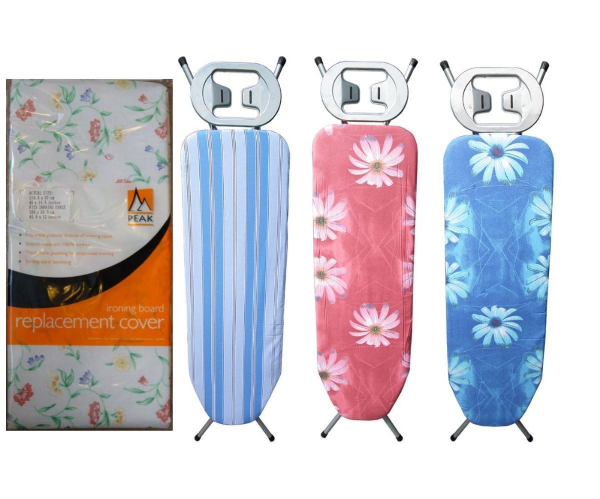 80 x Peak Ironing Board Covers – 1 Style – NO VAT UK Delivery £20