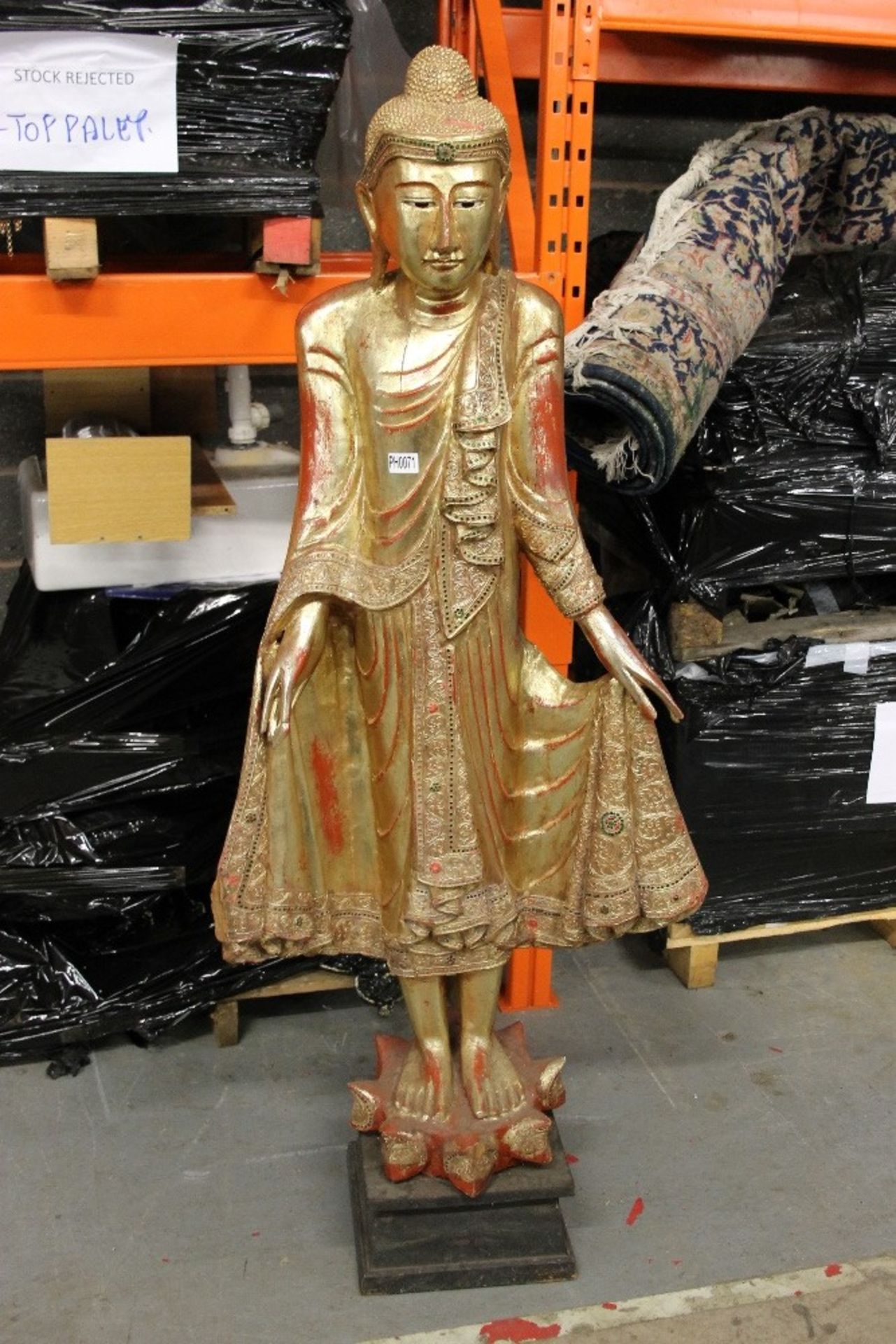 Full Size Statue of a Thai Girl Dancer in Gold - NO VAT