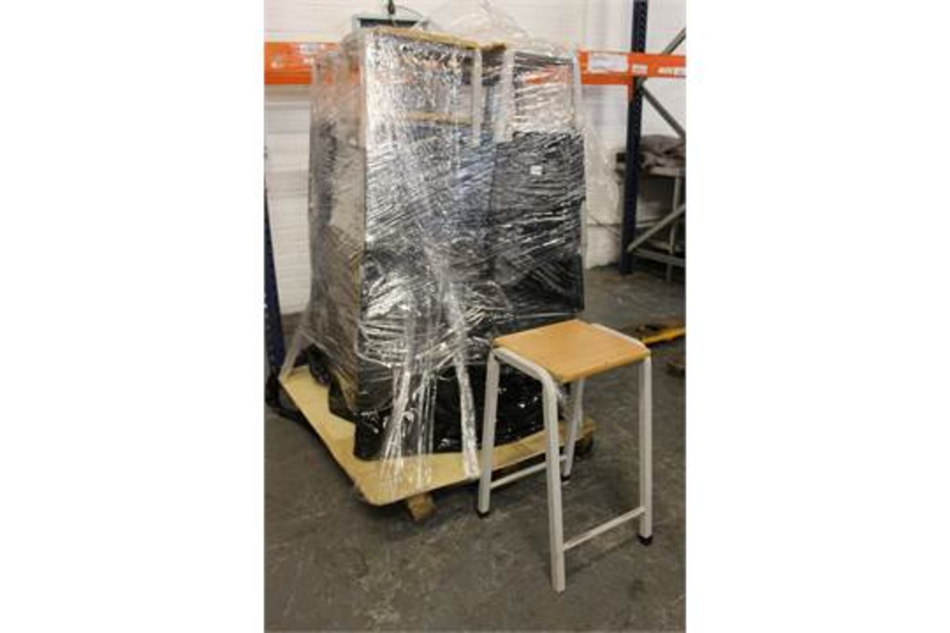 Pallet Qty of approximately 24 Stools – Metal legs & Wooden Seat – NO VAT