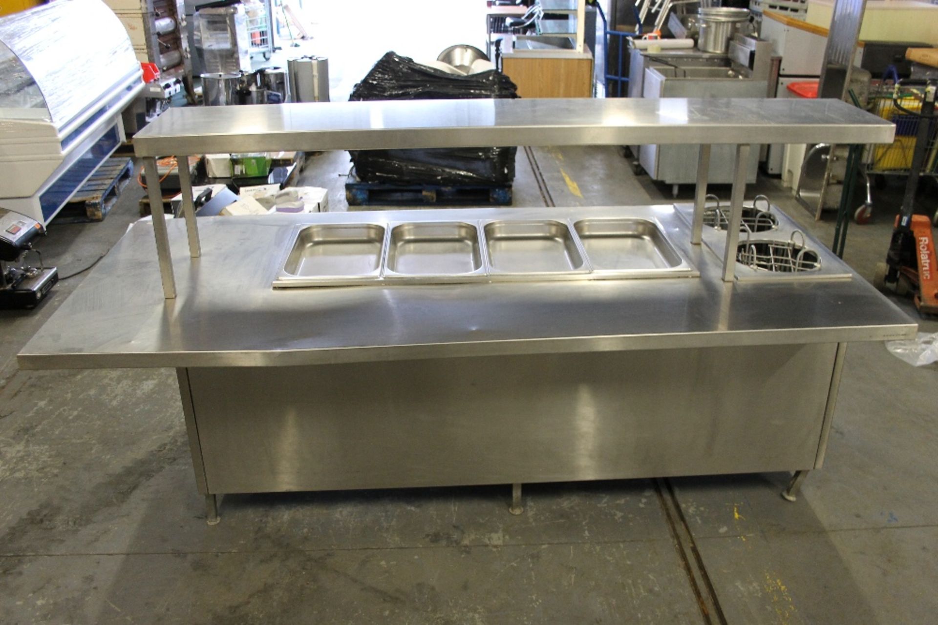 Large Buffet Unit with 4 Large Gastro Pans – 2 Plate Warmers + Under Storage & Ticket Grab -1ph - Image 2 of 3
