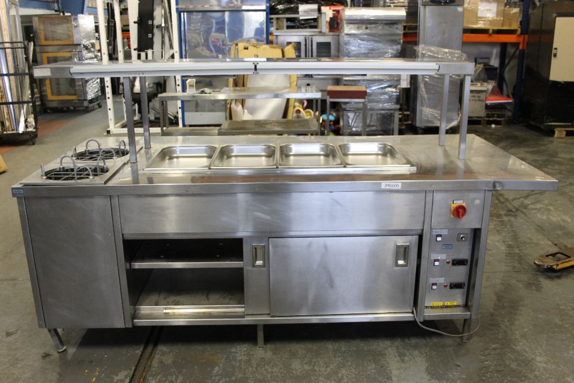 Large Buffet Unit with 4 Large Gastro Pans – 2 Plate Warmers + Under Storage & Ticket Grab -1ph - Image 3 of 3
