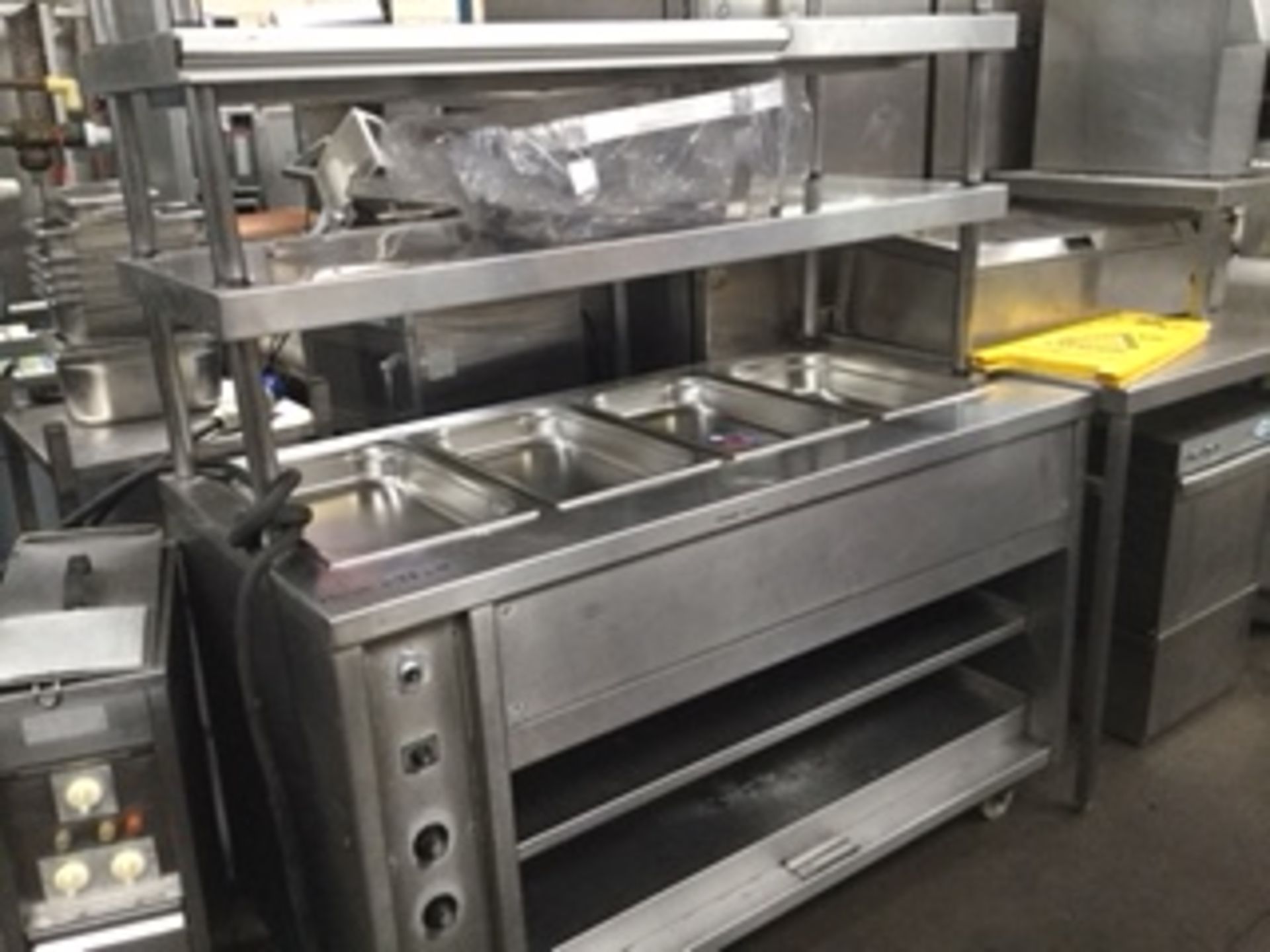 Four Pan Bain Marie and Hot Cupboard with Gantry NO VAT