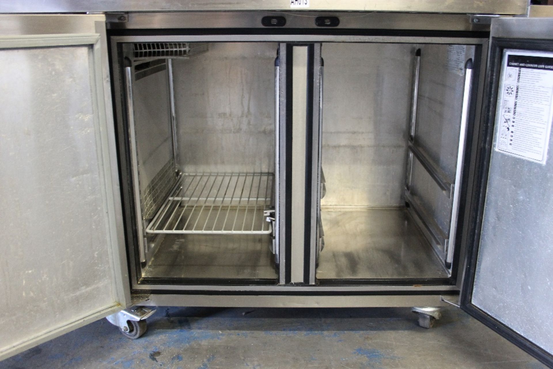 Foster Stainless Steel Two Door Bench Fridge -Model EPRO1/2H I Shelf -1ph – number of small dents to - Image 3 of 4