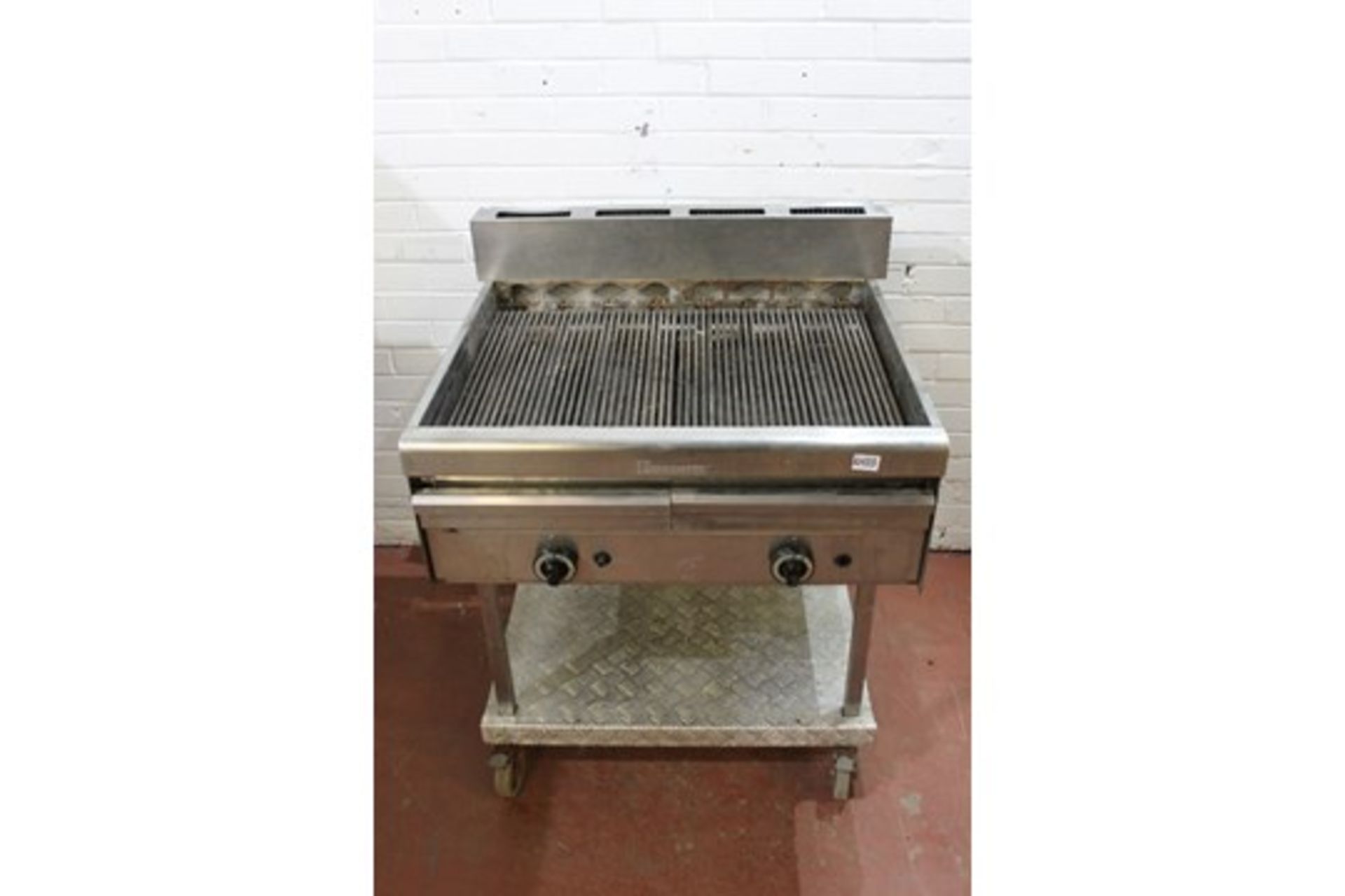 Two Burner Gas Chargrill – on stand – Grillvapor – NO VAT 1 x ignition switch missing – as found - Image 2 of 2