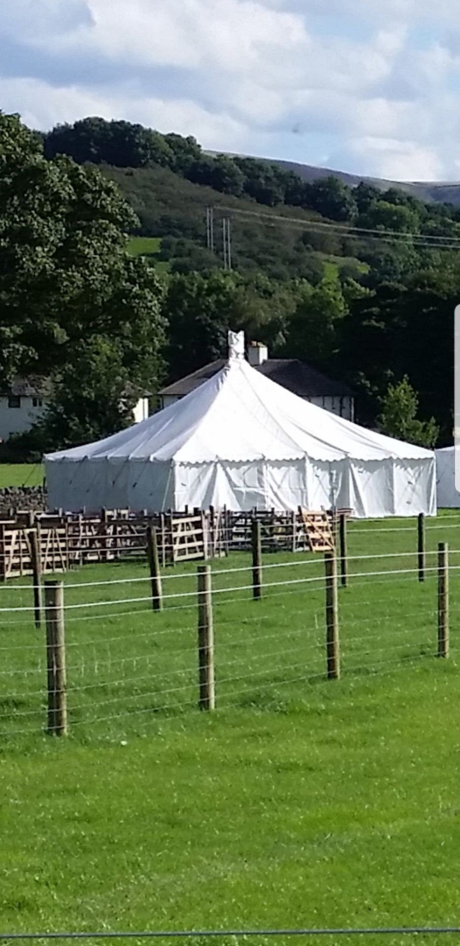 Traditional Marquee by Weatherill Bros – 30ft x 30ft – PVC Roof & WallsAluminium King Poles -
