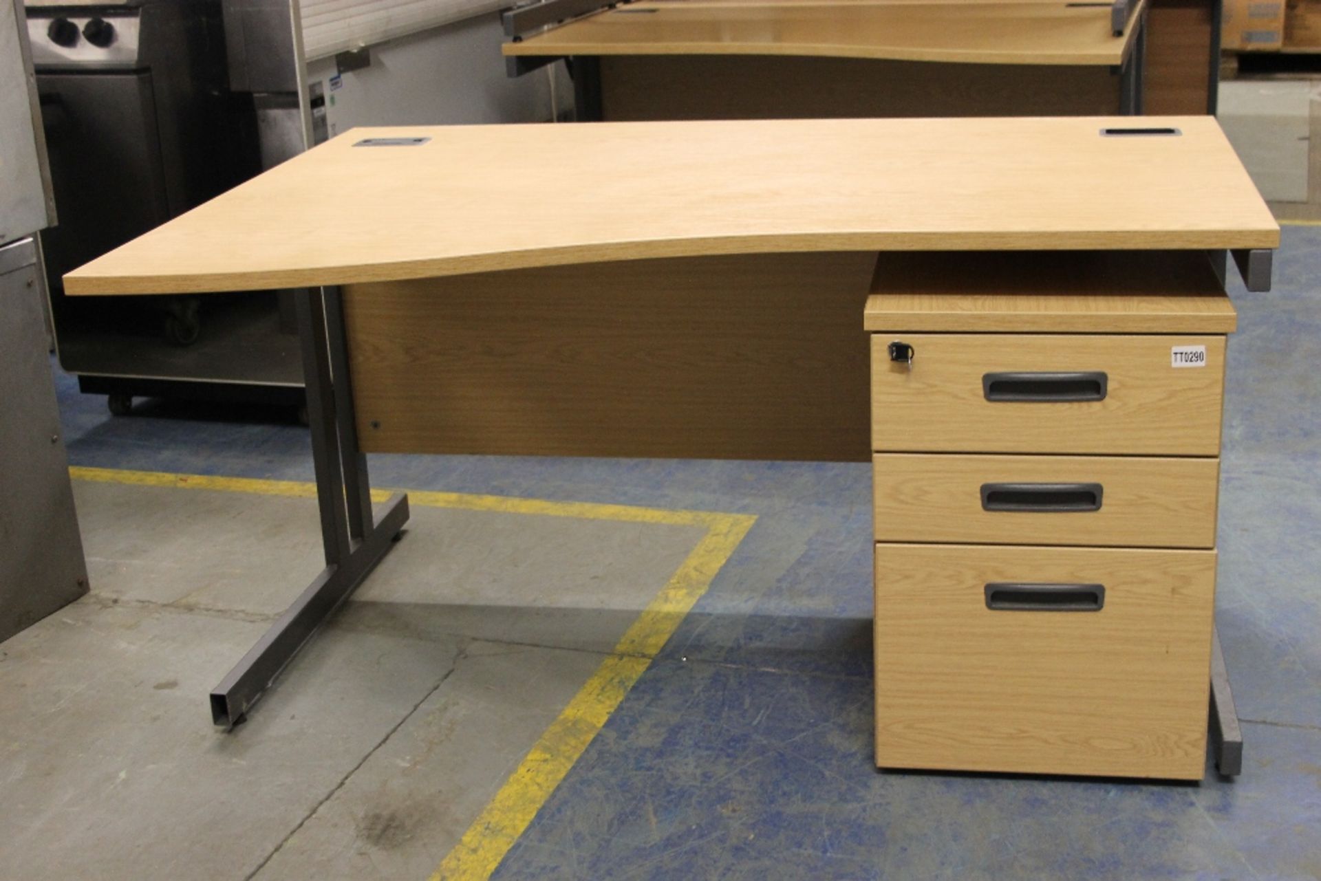 Matching Office Set in Light Wood Office Desk + Set 3 Drawers – Nice condition W140cm x H80cm x