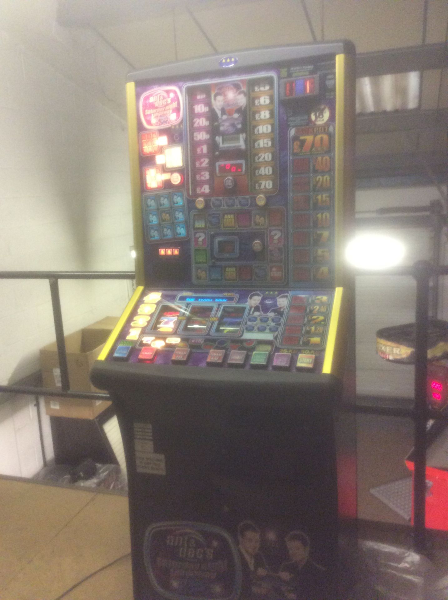 Ant & Dec Saturday Night Takeaway Fruit Machine -takes new £1 coin – NO VAT - Image 2 of 2