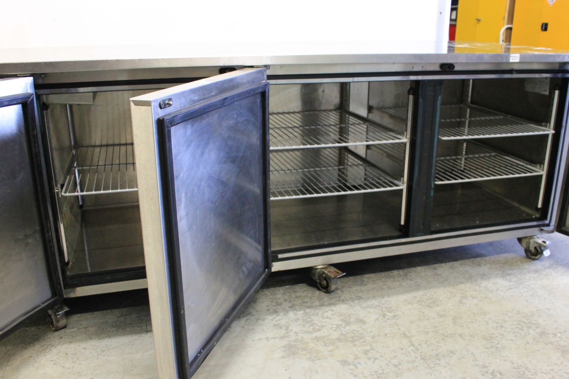 Foster Large 3 Door Stainless Steel Bench Fridge -PRO3/3m – with Shelves -1phW248cm x H86cm x - Image 4 of 4