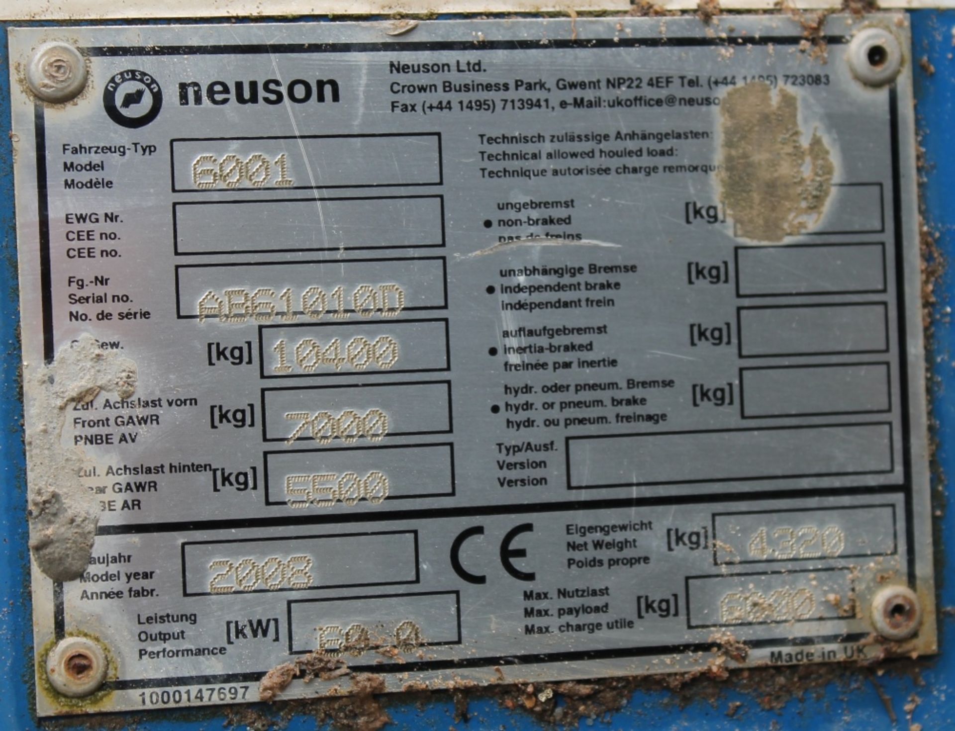 Neuson 6001 - 4233cc Tractor - Image 5 of 5