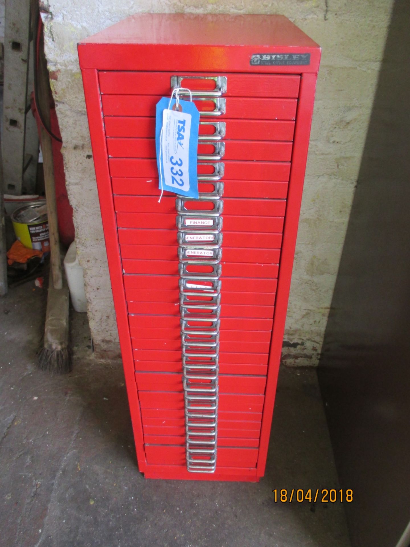 1 No. Bisley Metal 30 Drawer Index Cabinet