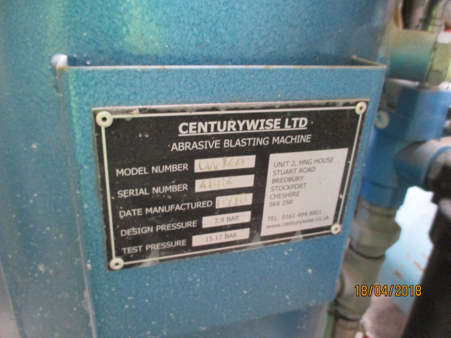 1 No. Centurywise Abrasive Blasting Machine - Image 2 of 2