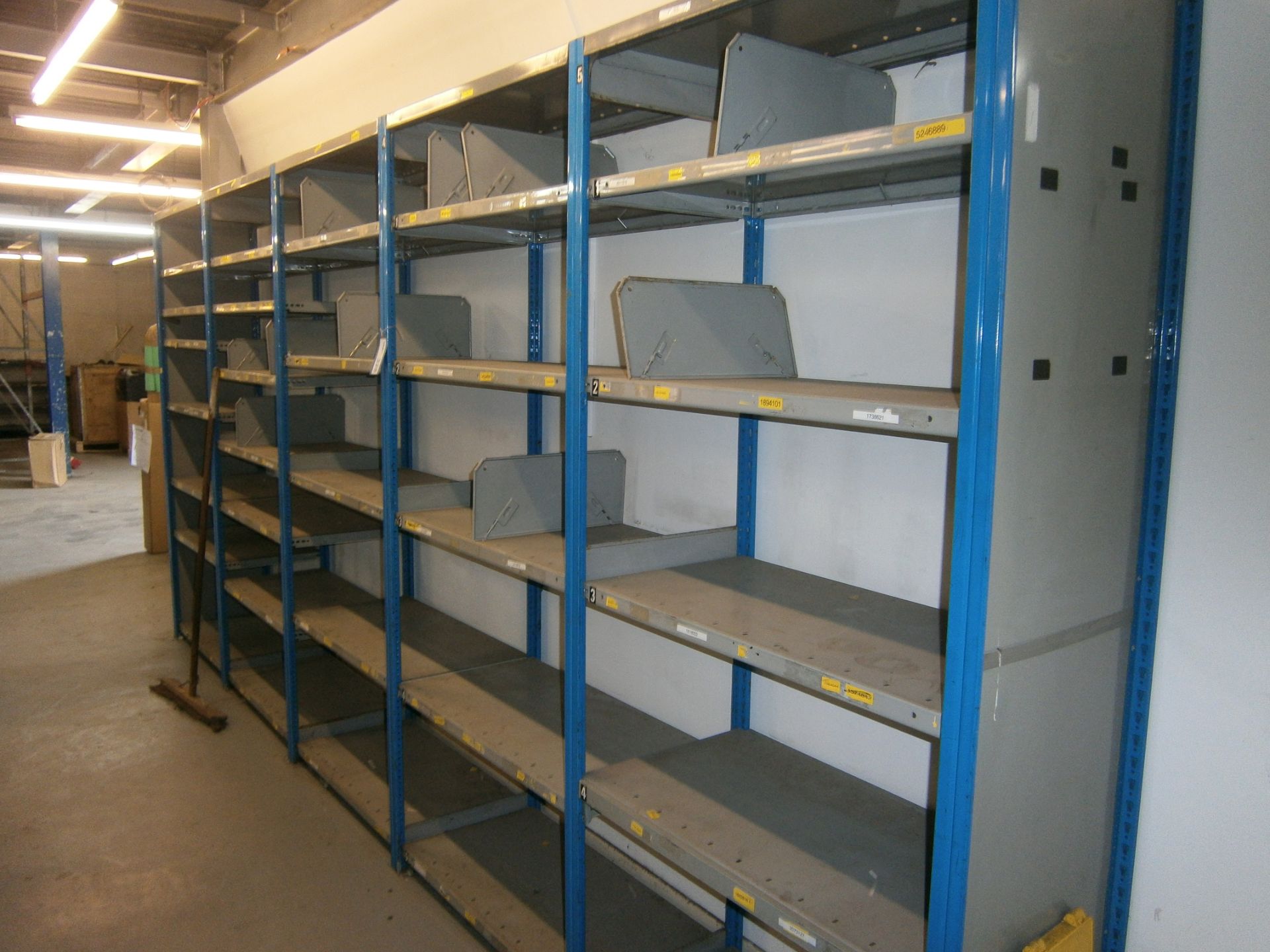 5 No. Bays Blue And Grey Workshop Shelving