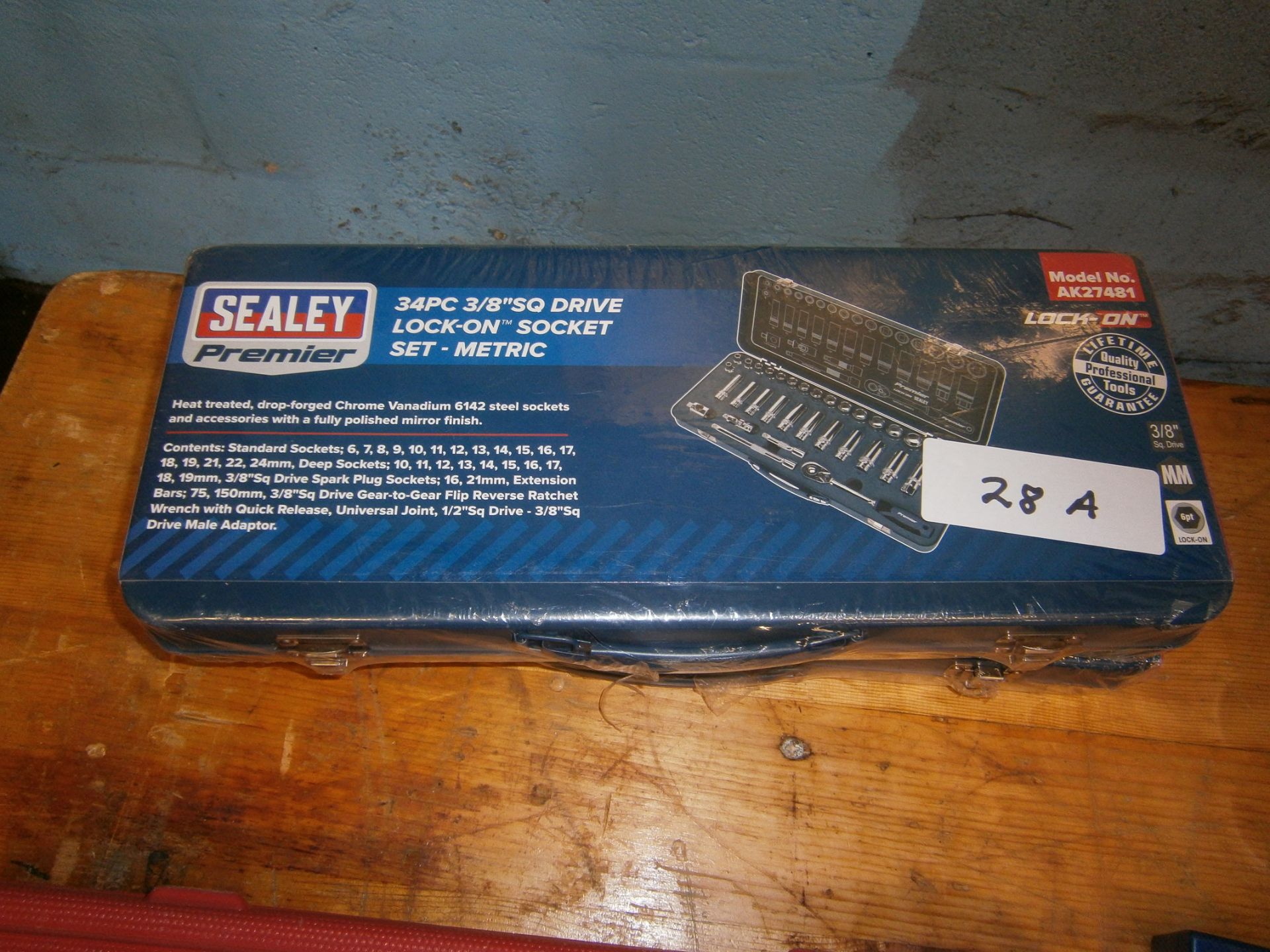 Sealey 34 Piece 3/8" Sq Drive Lock-On Socket Set - Metric