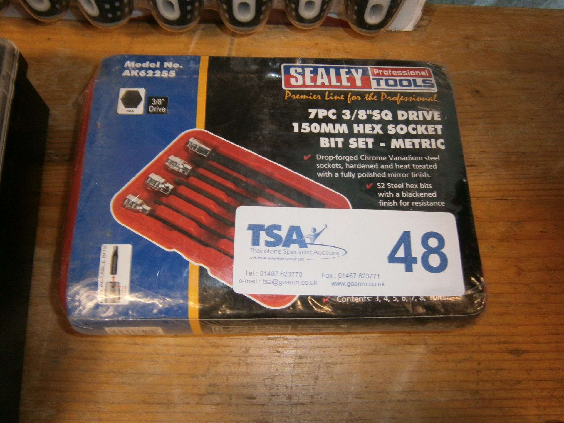 Sealey 7 Piece 3/8" Sq Drive 150mm Hex Socket But Set -