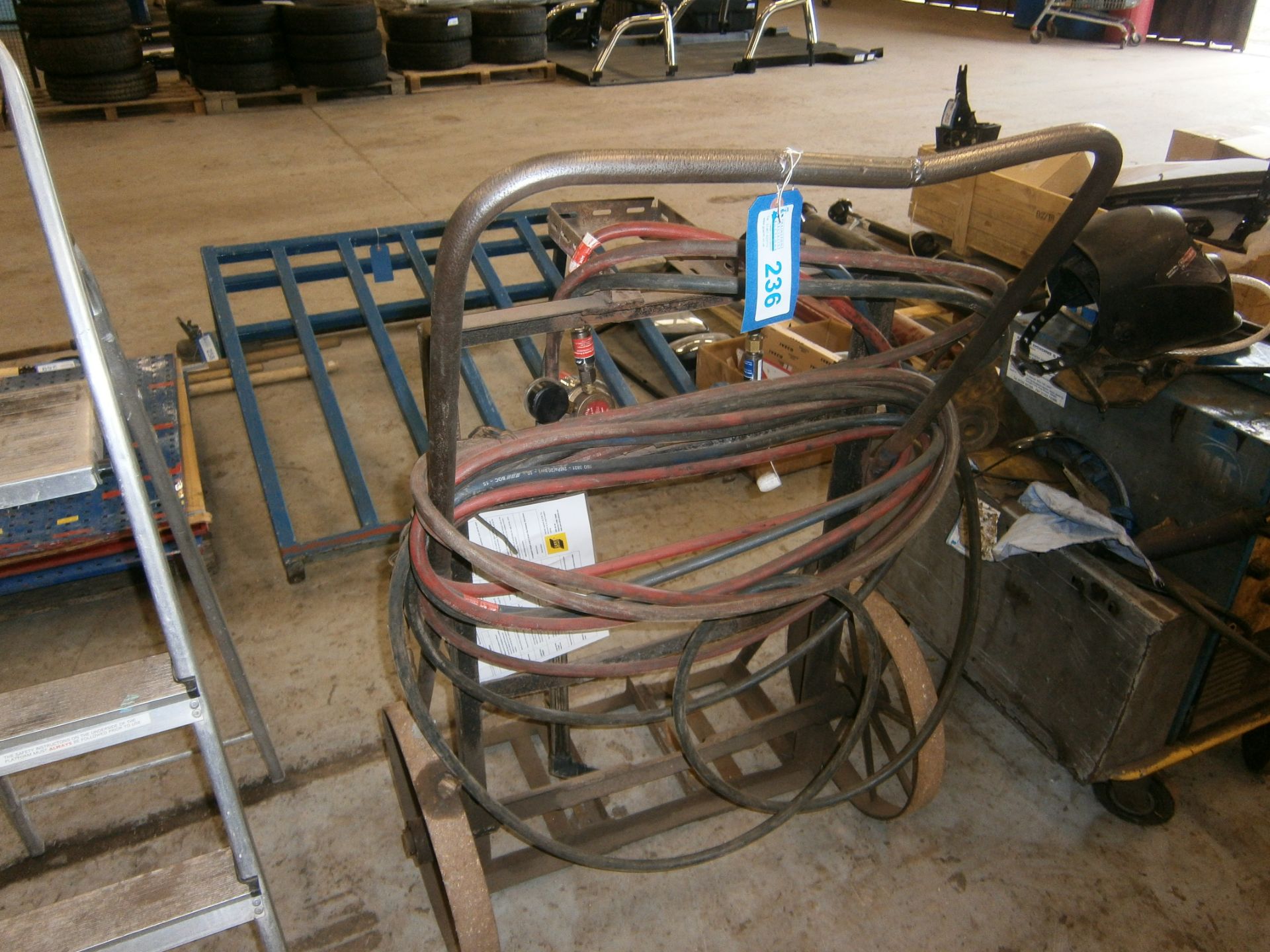 Gas Bottle Trolley cw Torch, Hoses And Gauges