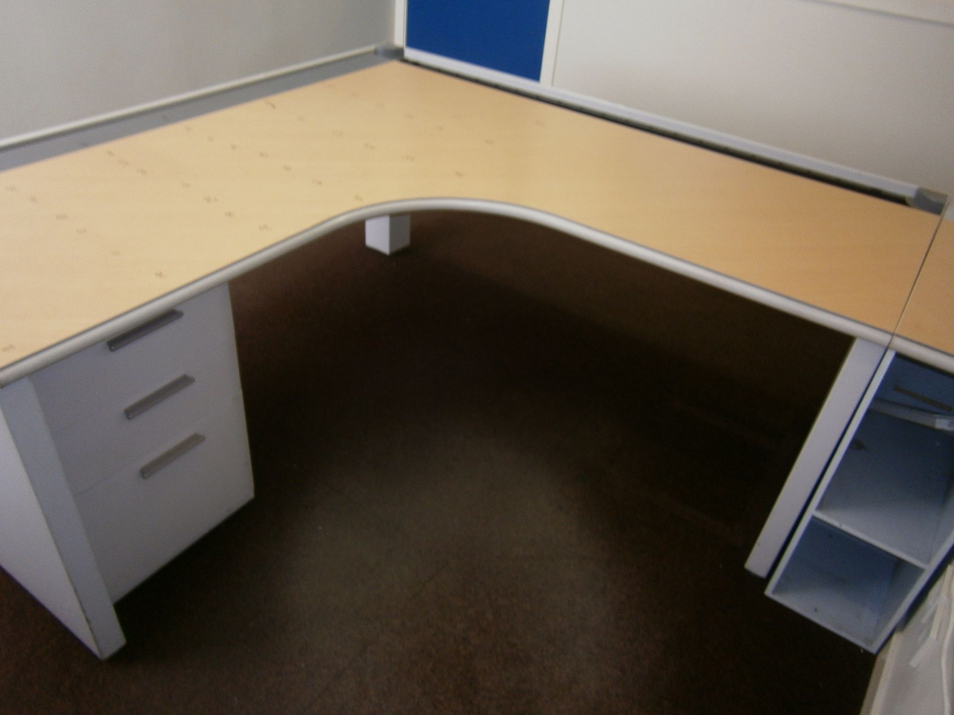 Metal Framed Return Desk With Pedestal - Image 2 of 2