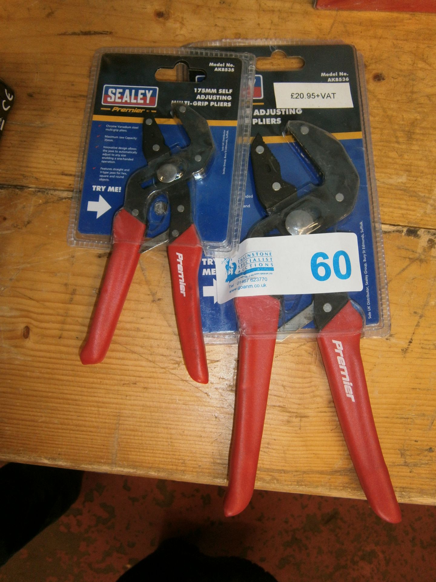 2 No. Sealey Self Adjusting Multi Grip Pliers