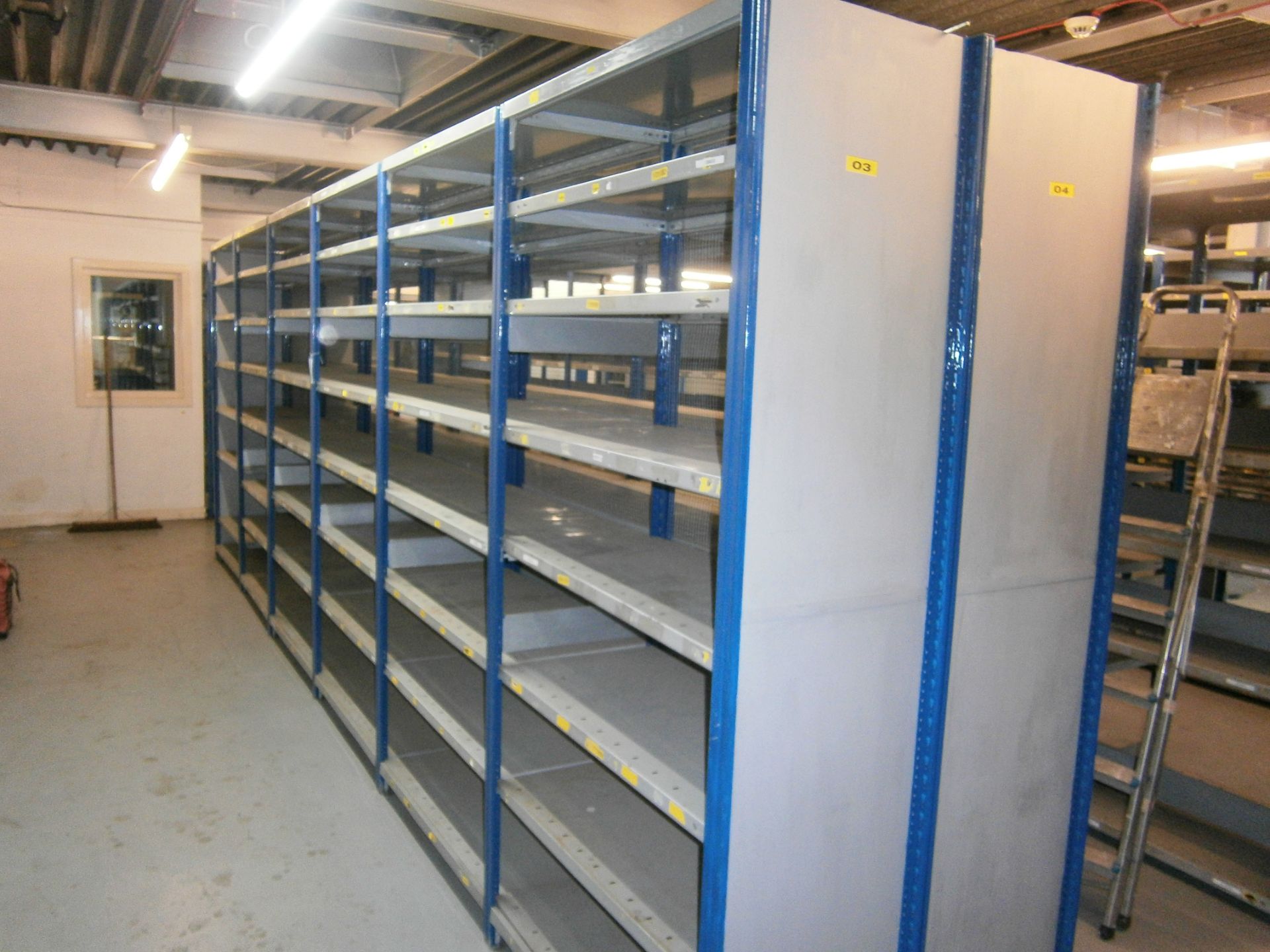 12 No. Bays Blue And Grey Workshop Shelving