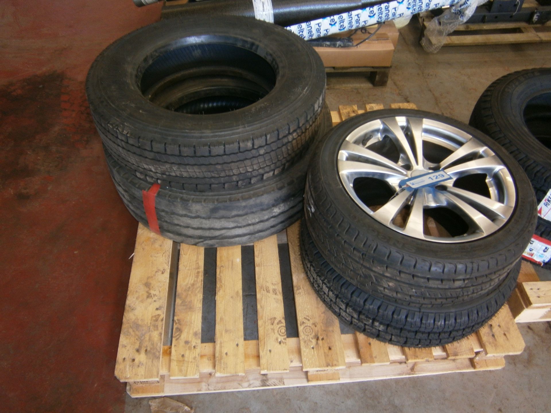 Alloy Wheel With Tyre And 3 No. Various Tyres