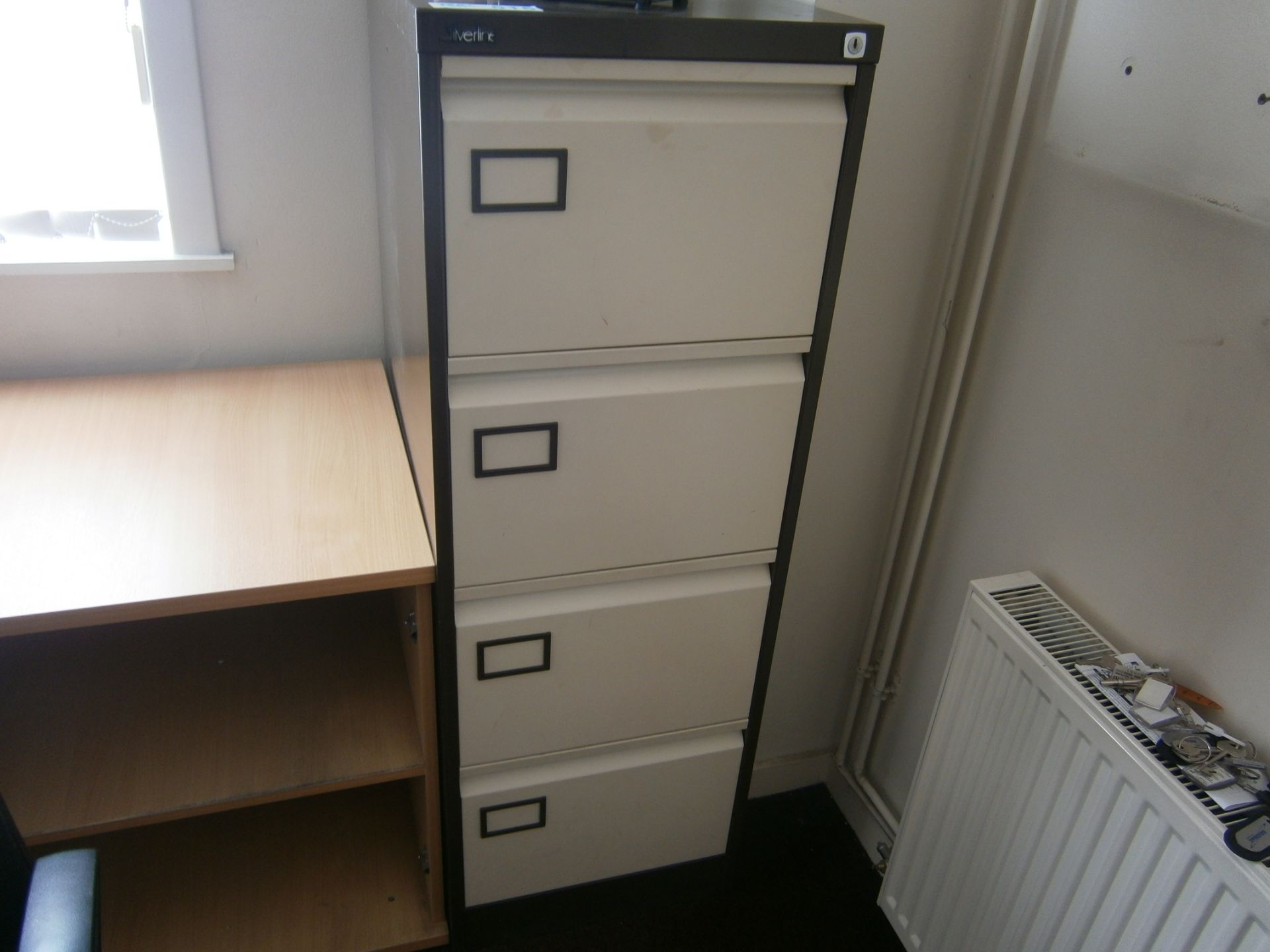 Coffee And Cream 4 Drawer Metal Fil;ing Cabinet