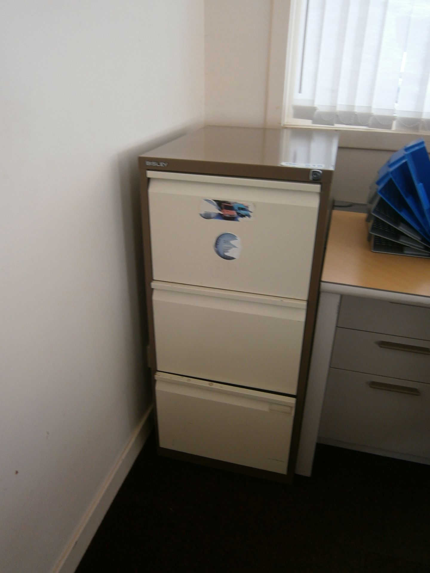 Coffee And Cream 3 Drawer Metal Filing Cabinet
