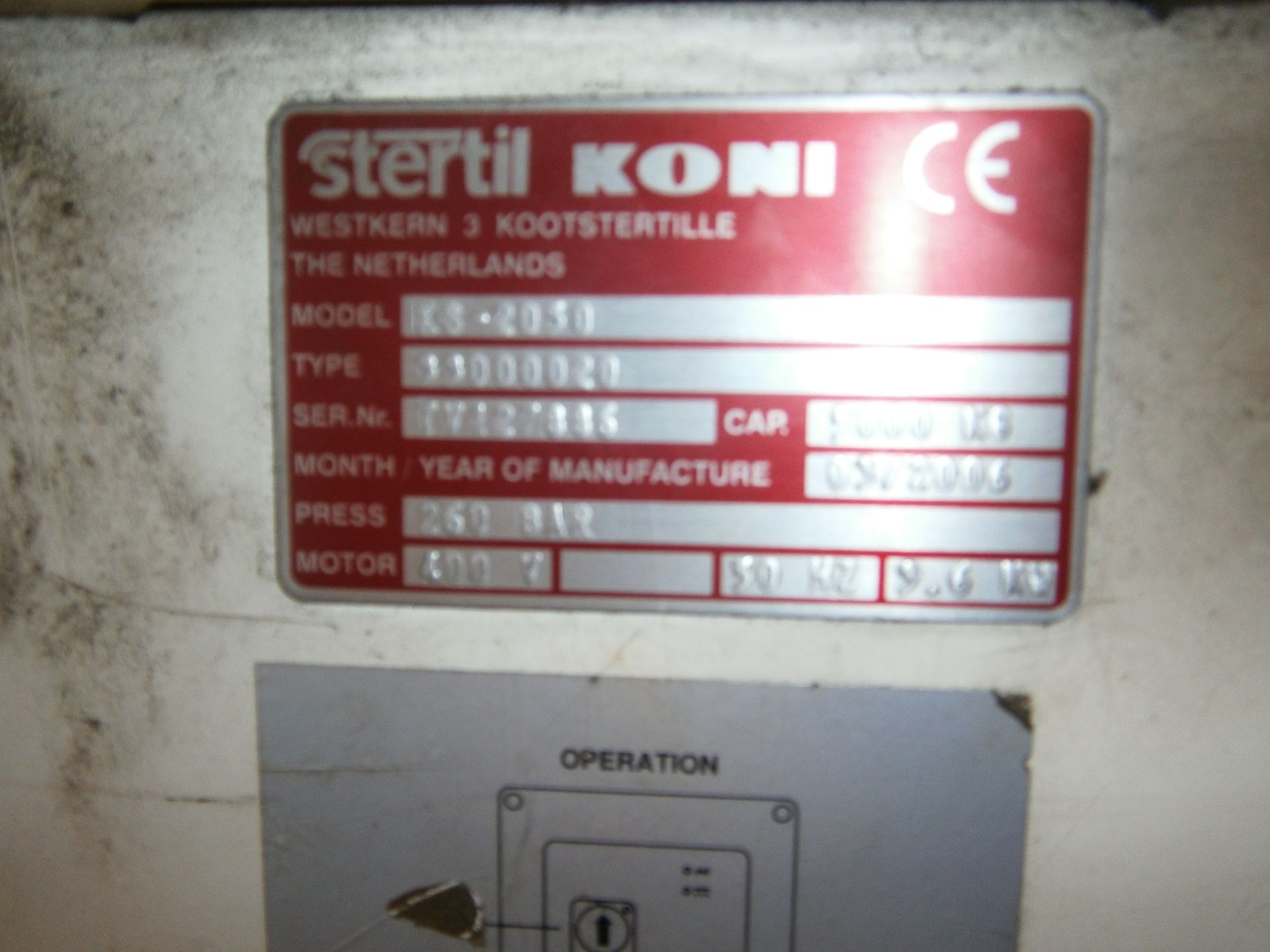 Stertil Koni KS-2050 2 Post Vehicle Lift - Serial No. - Image 2 of 3