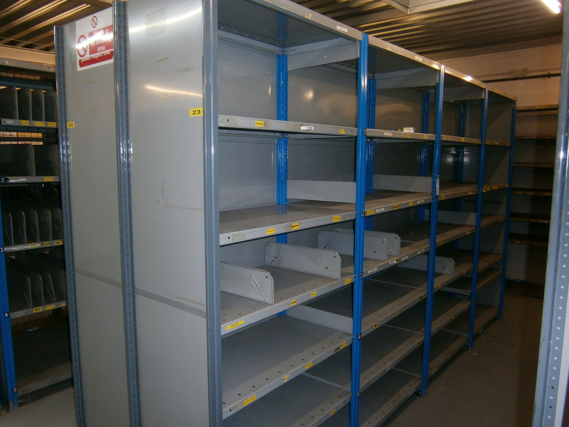 8 No. Bays Blue And Grey Workshop Shelving