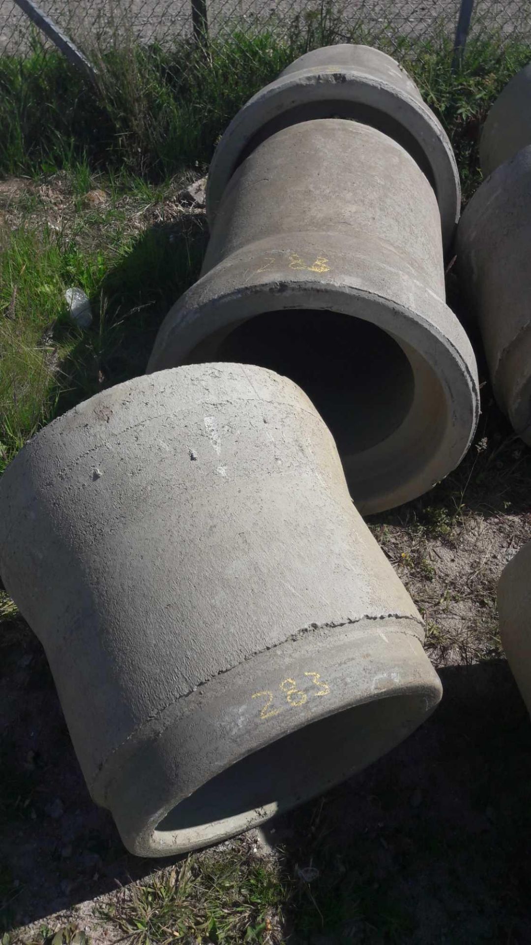 3 CONCRETE PIPES VARIOUS SIZES