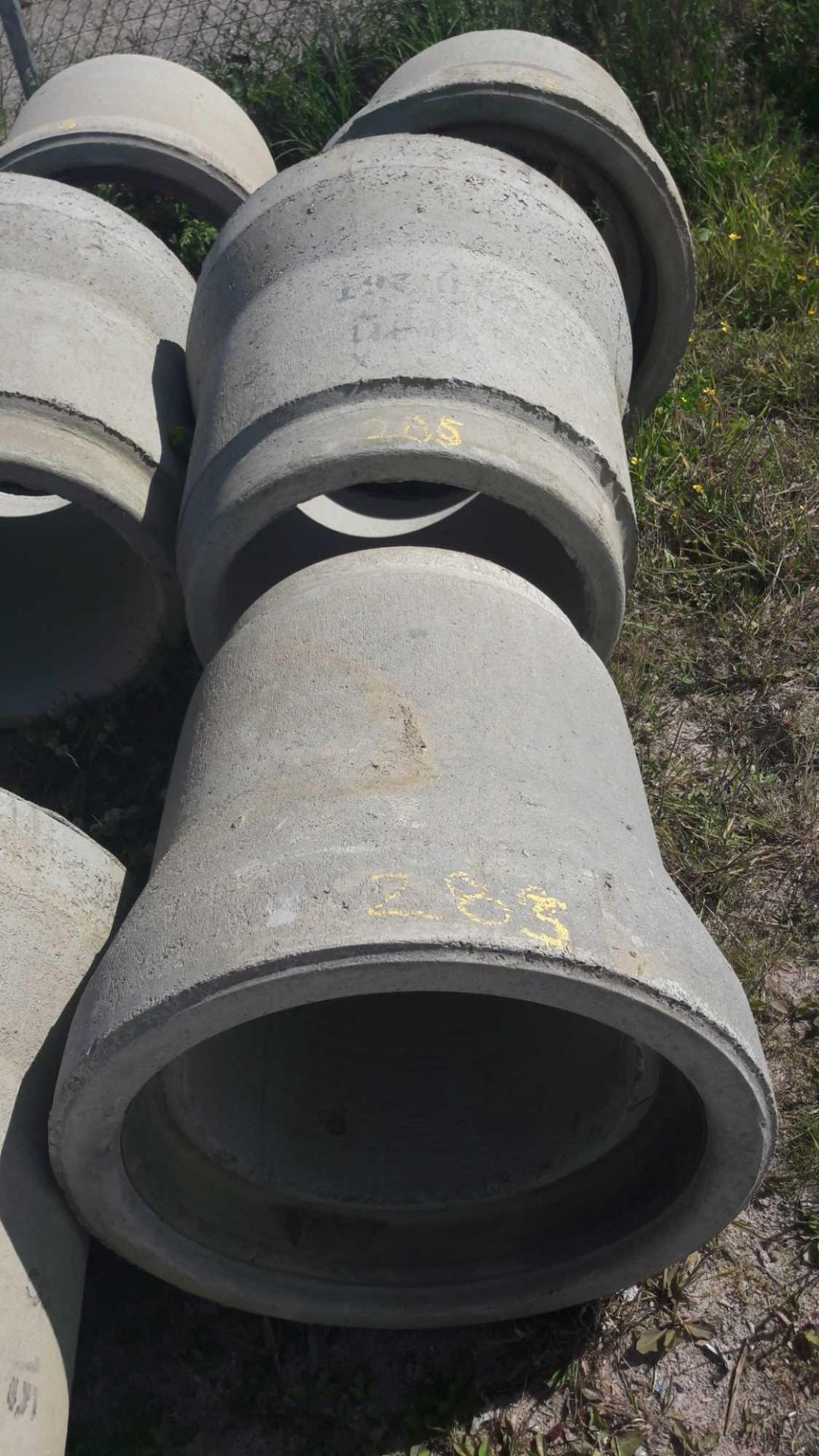 3 CONCRETE PIPES VARIOUS SIZES