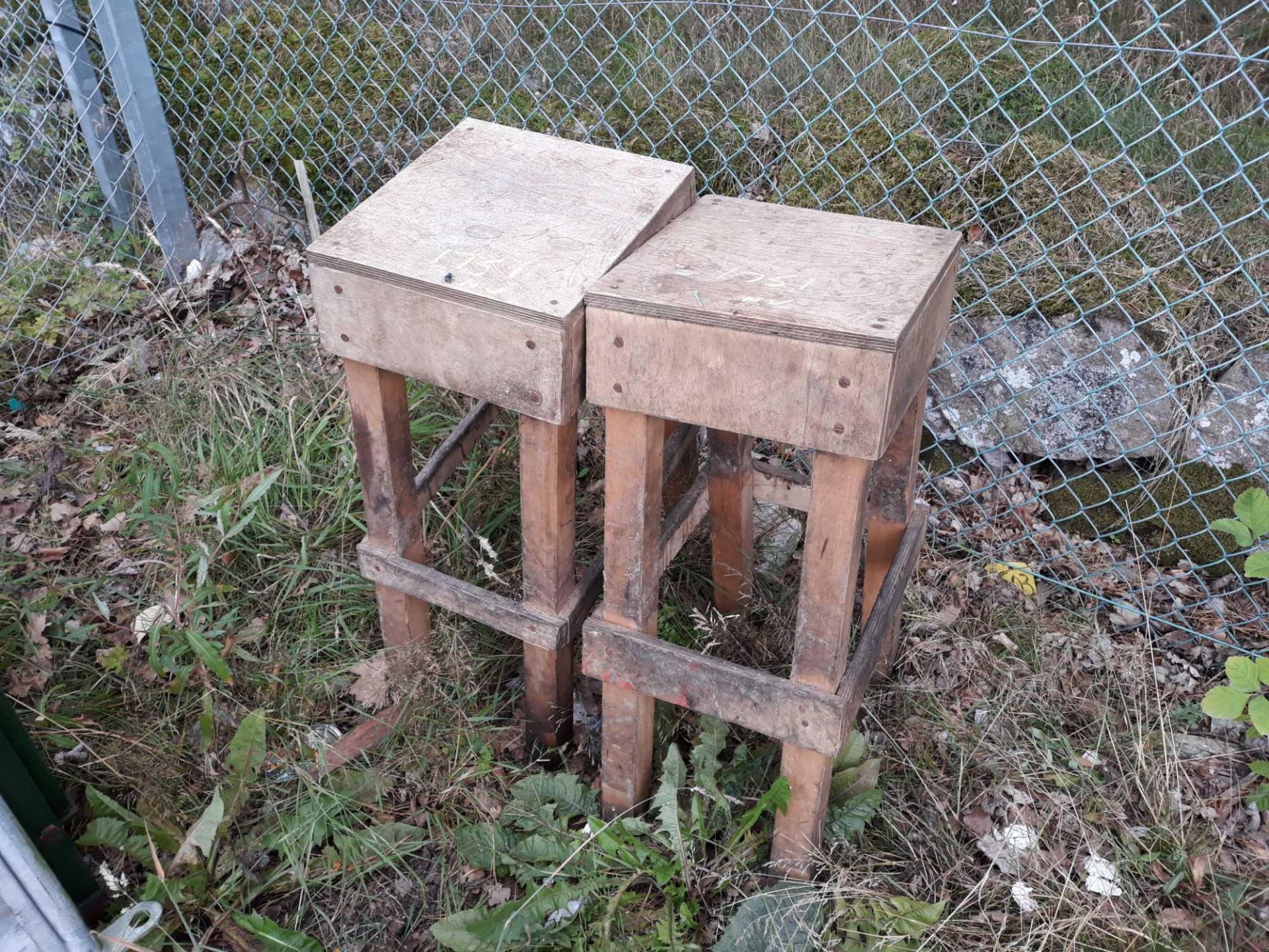 2 WOODEN STOOLS