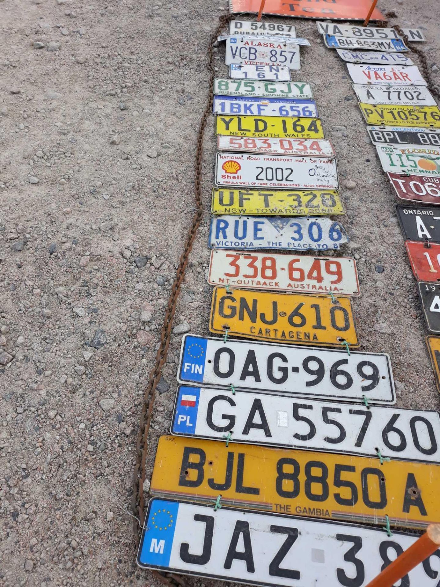 17 NUMBER PLATES ON CHAIN