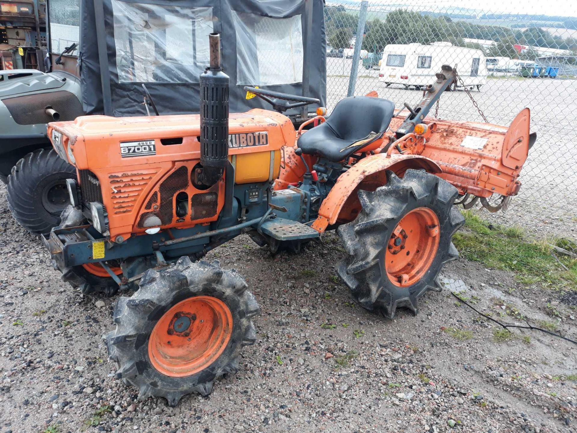 KUBOTA 4 WD TRACTOR C/W TILLER