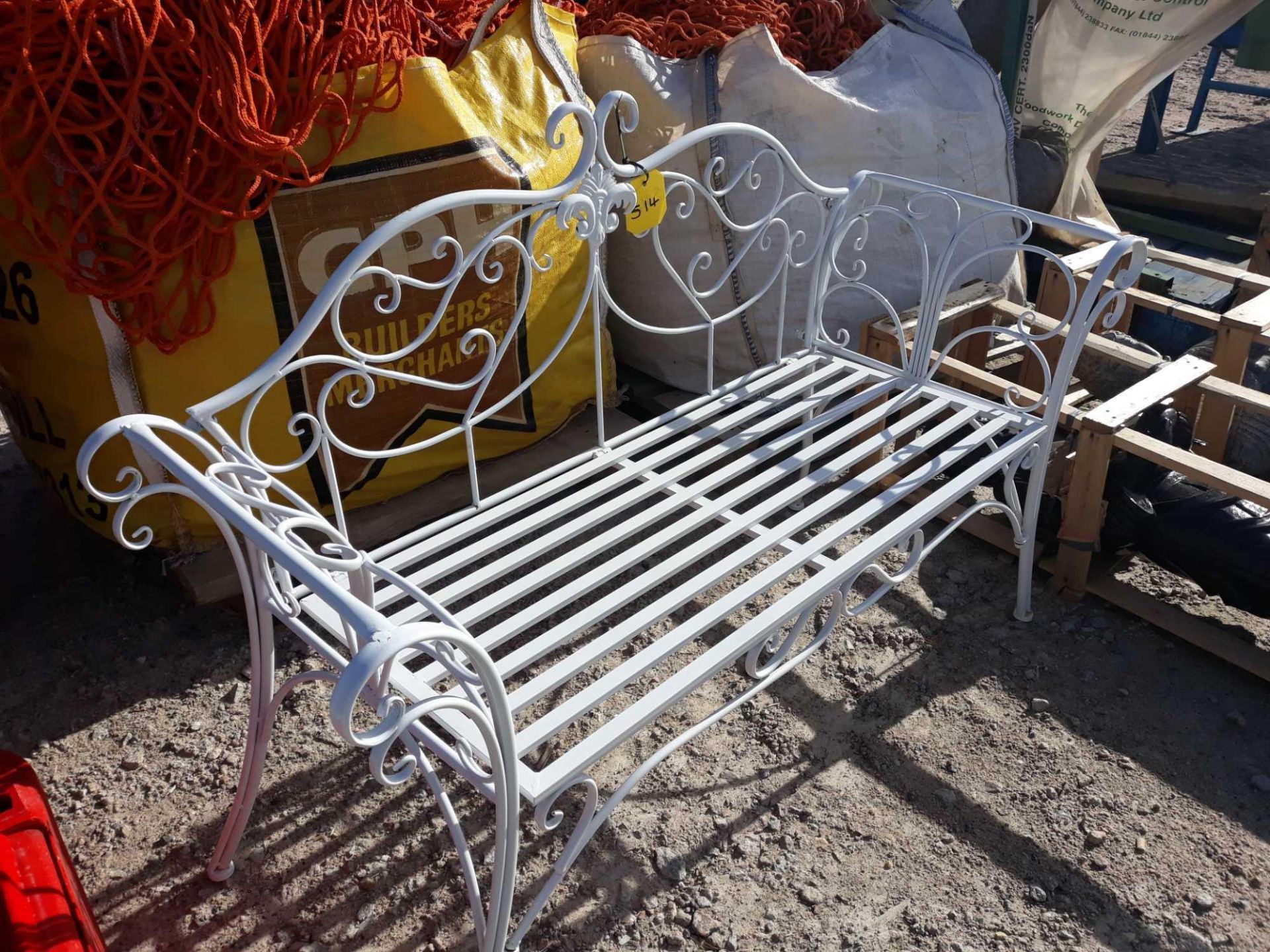 ORNATE WHITE BENCH